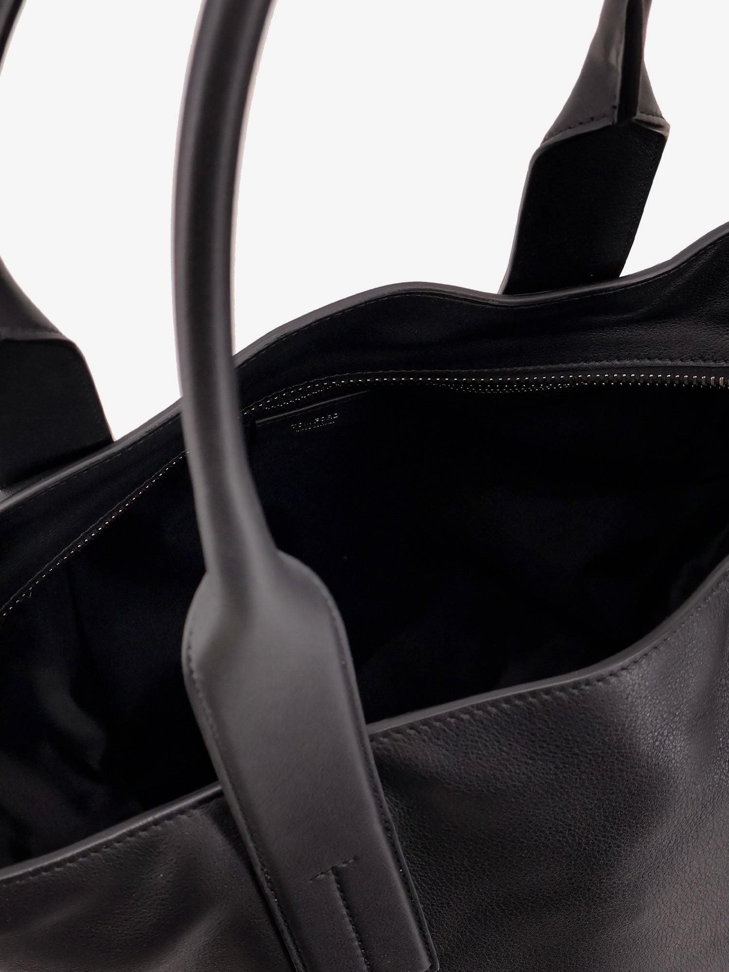 Leather shopping bag with logo lettering on the bottom - Image 4