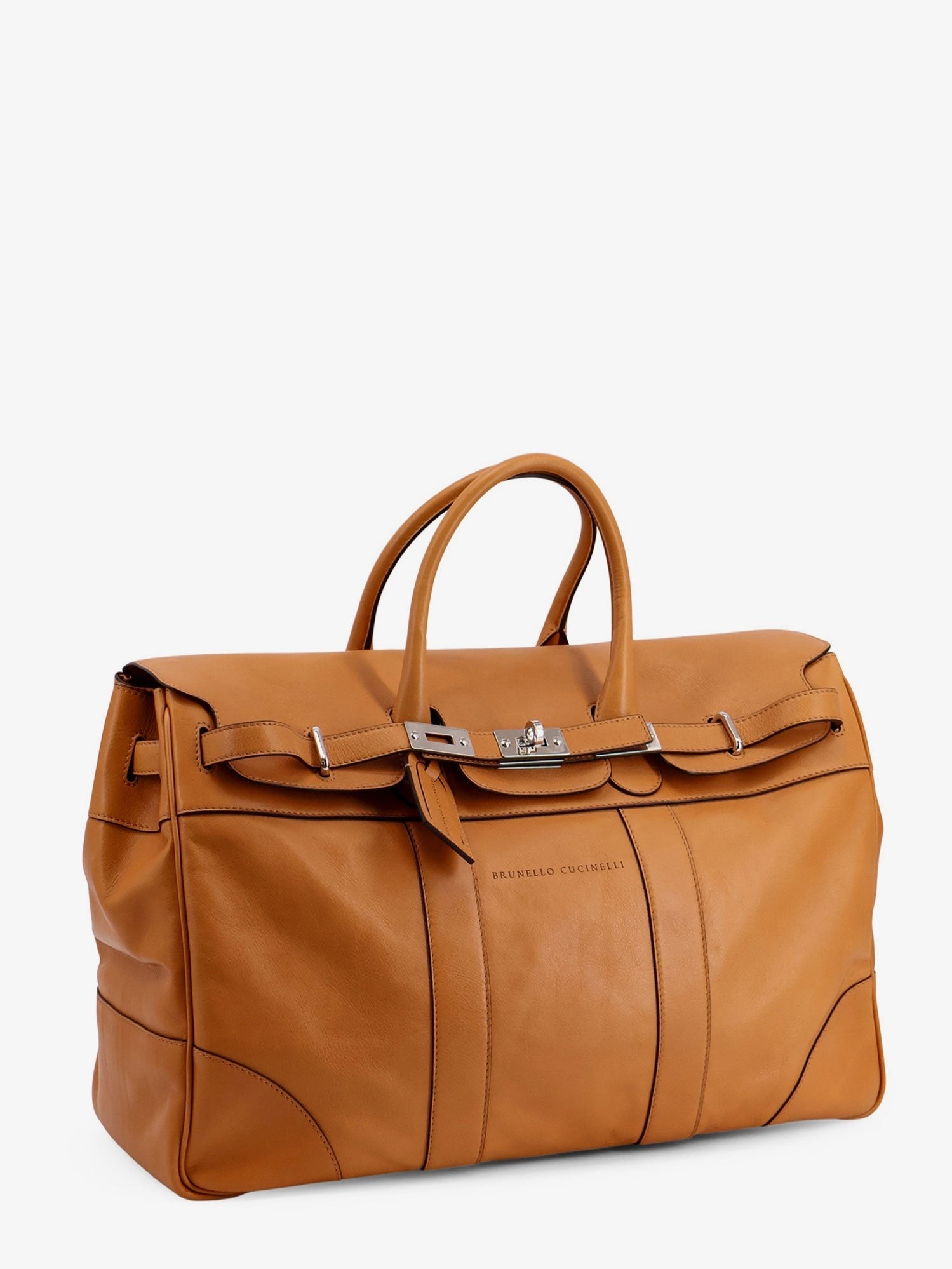Leather travel bag with engraved logo on the front - Image 3
