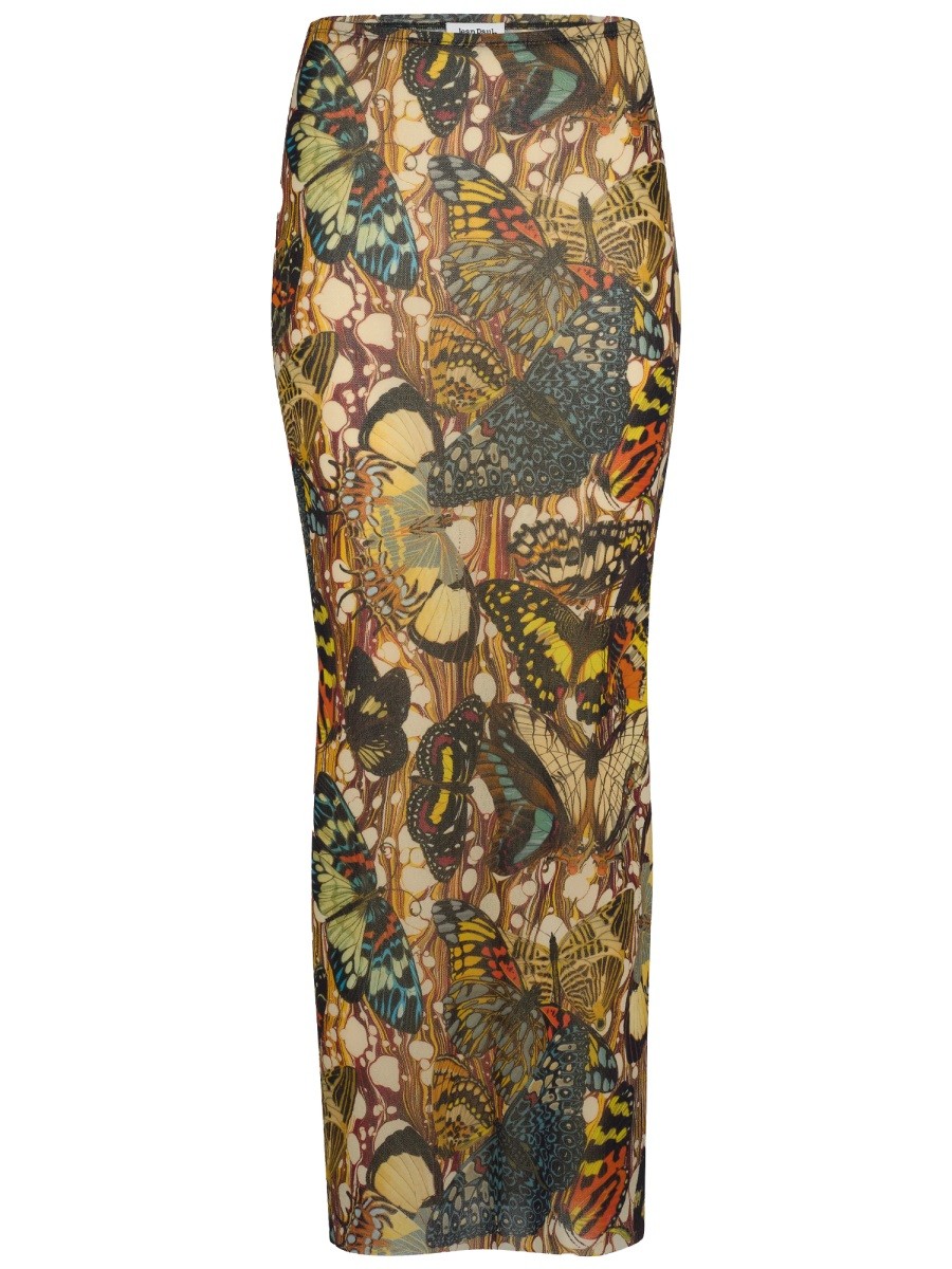 LONG SKIRT WITH "BOW TIE" PRINT