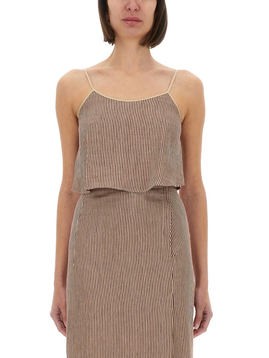 "MICRO STRIPE" TOP WITH LACES