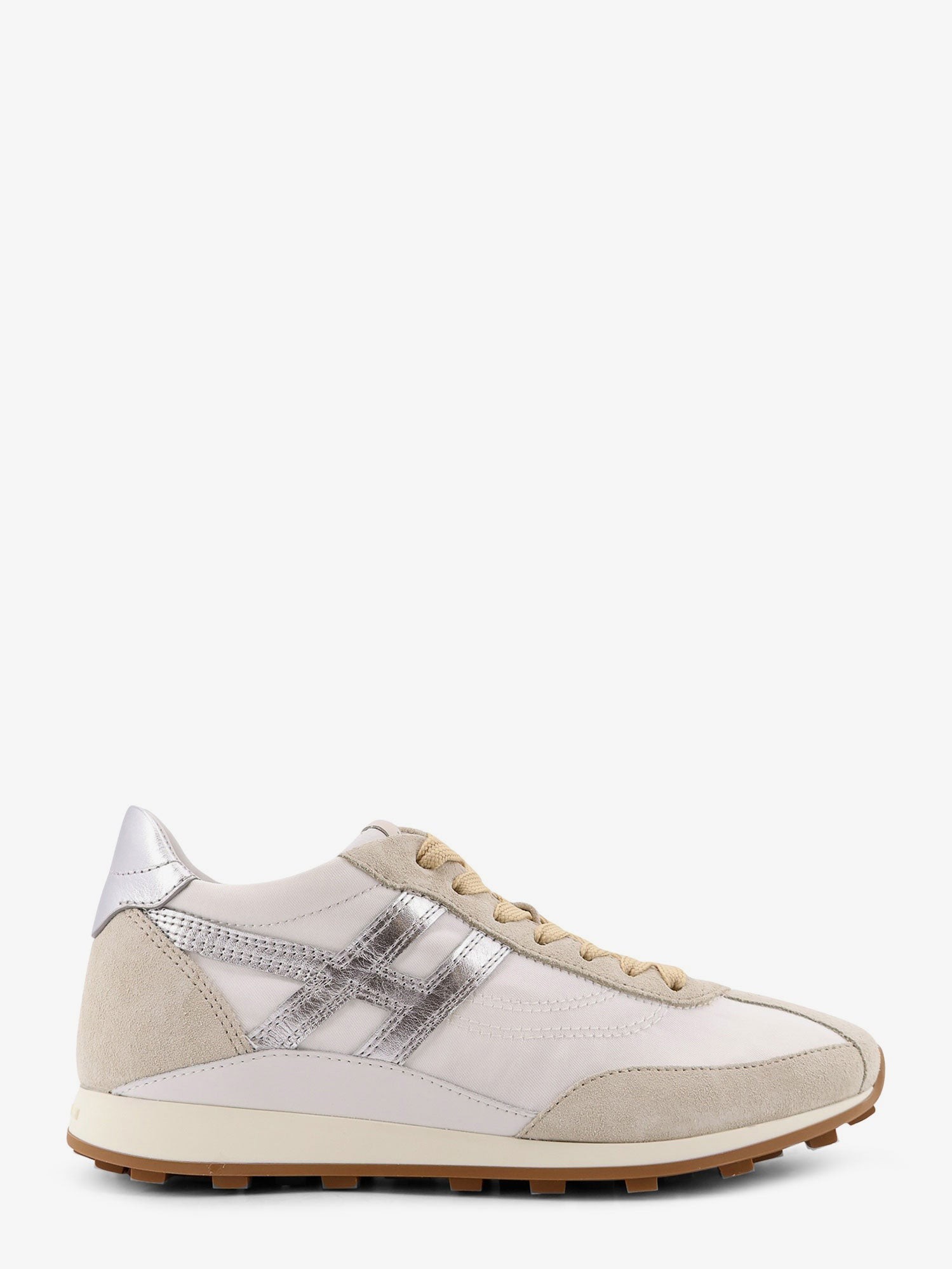 Nylon and suede sneakers