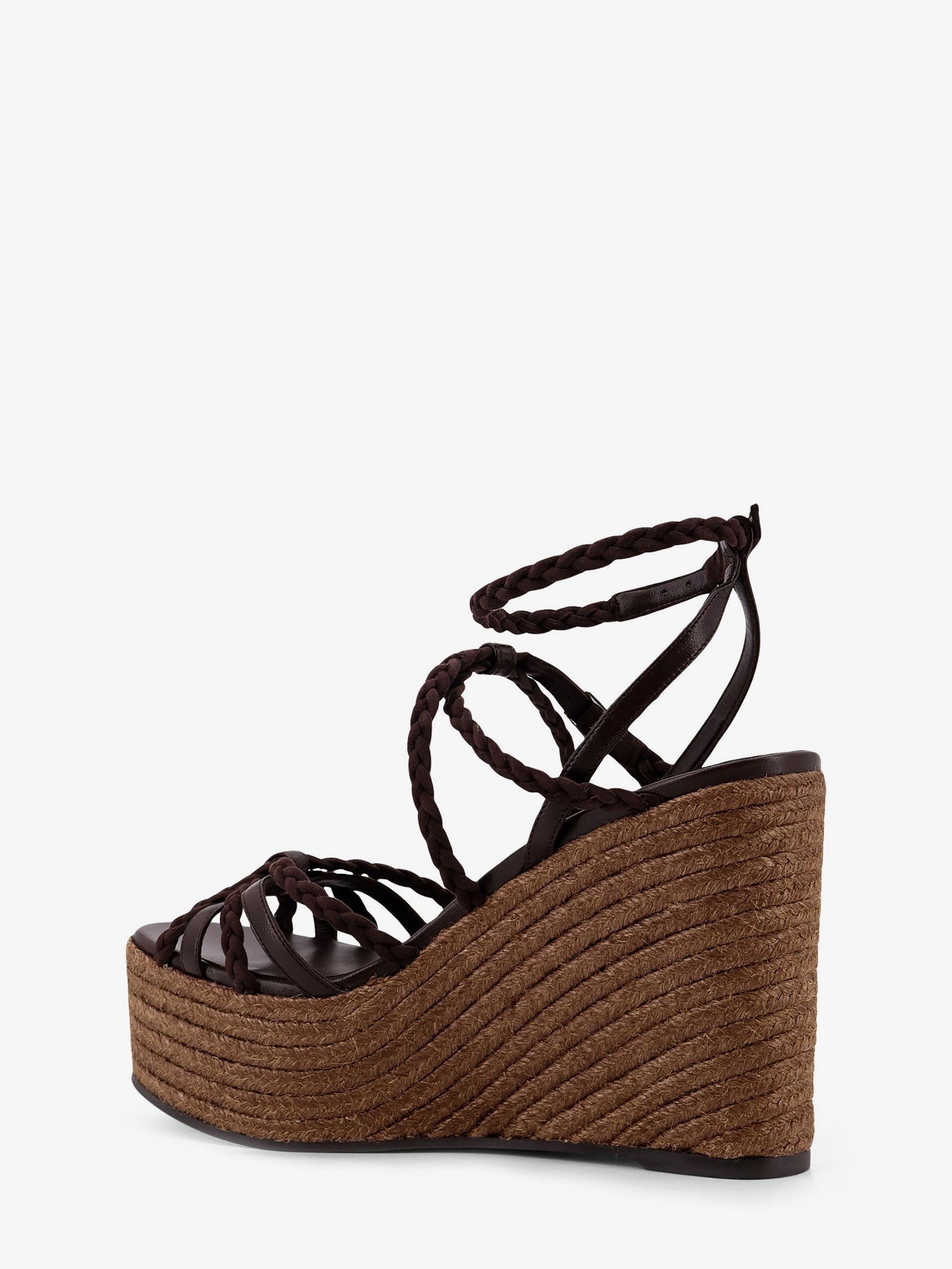 Nyra leather and raffia sandals - Image 3