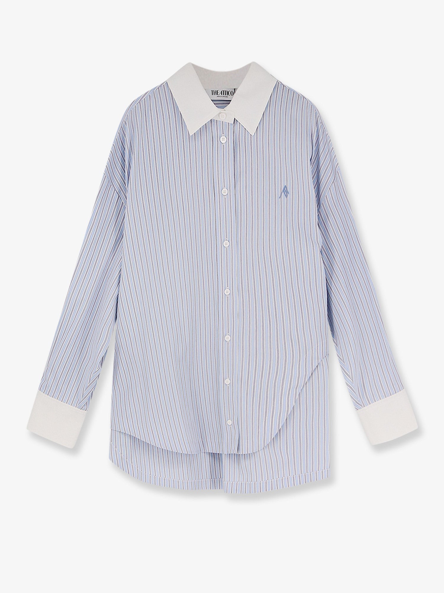Oversize striped cotton shirt