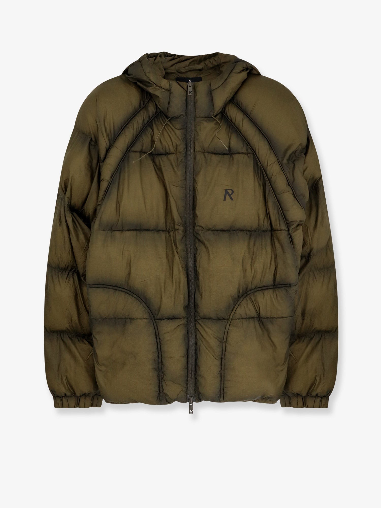 Padded and quilted down jacket