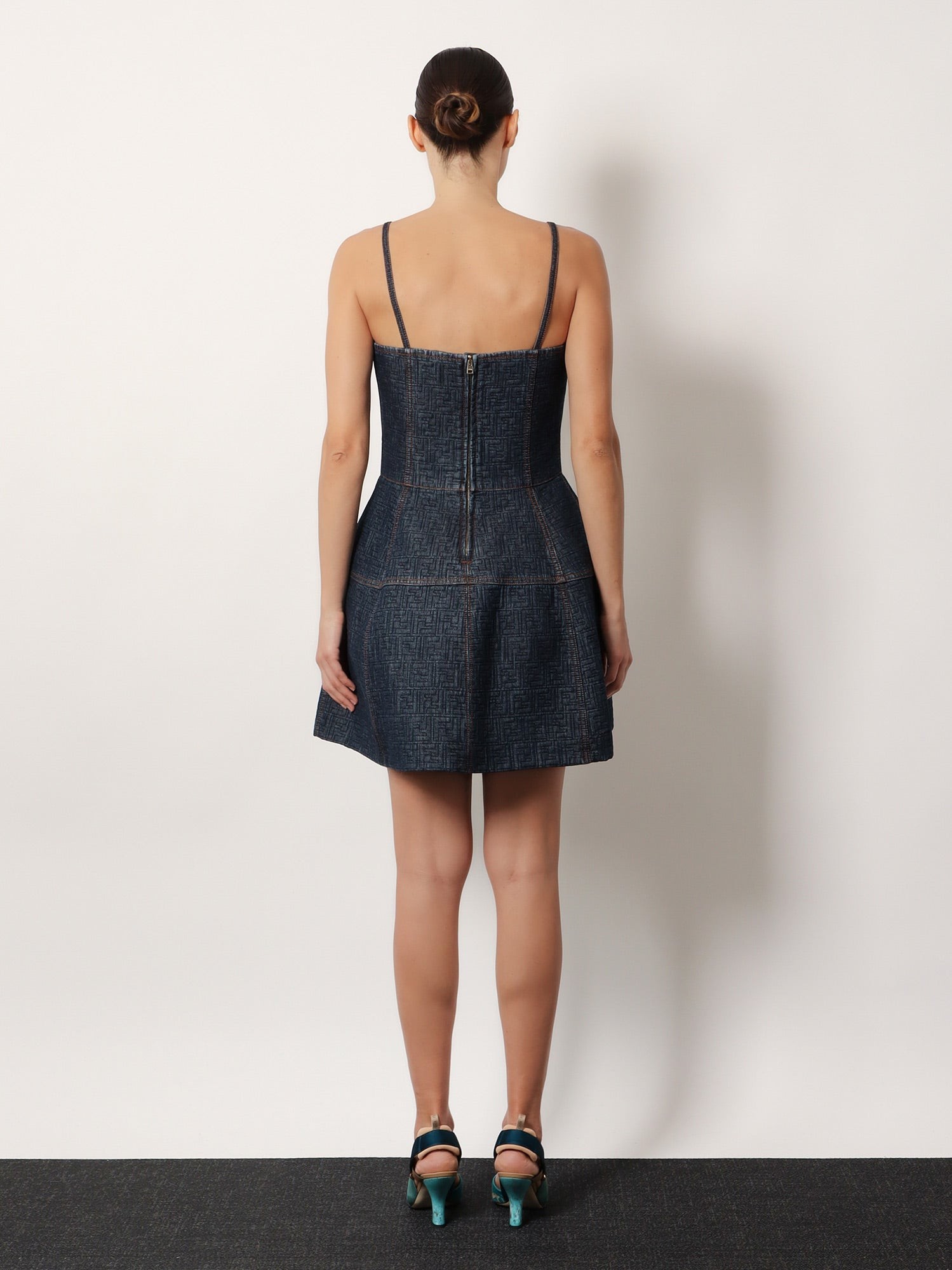 Padded denim mini dress - Image 3