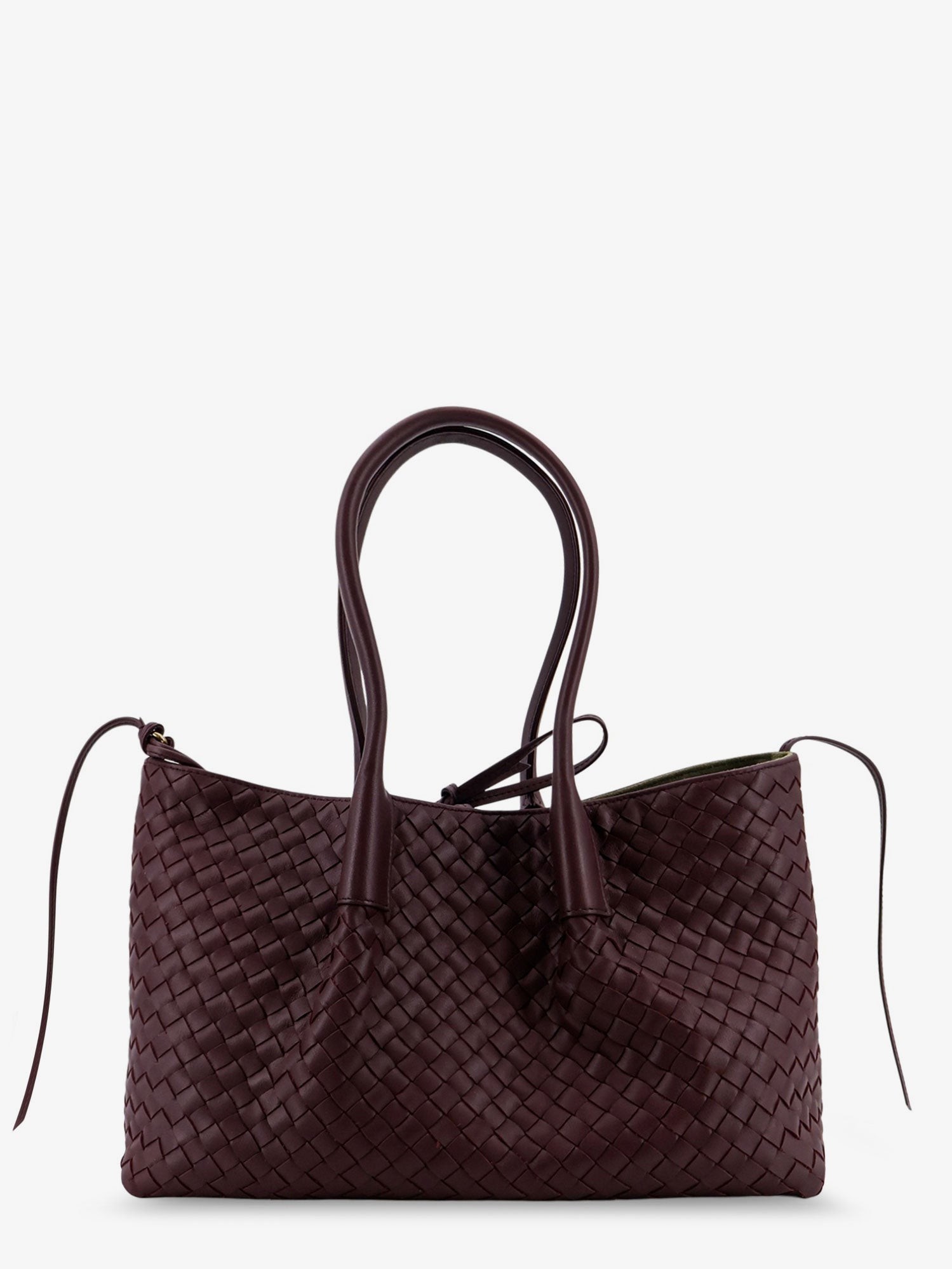 Pinacoteca leather handbag with Intrecciato motif