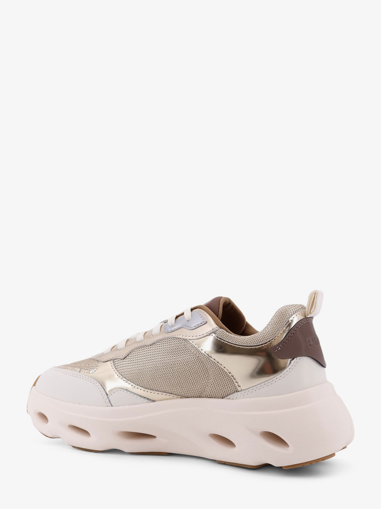 Pink leather sneakers with nylon inserts - Image 3