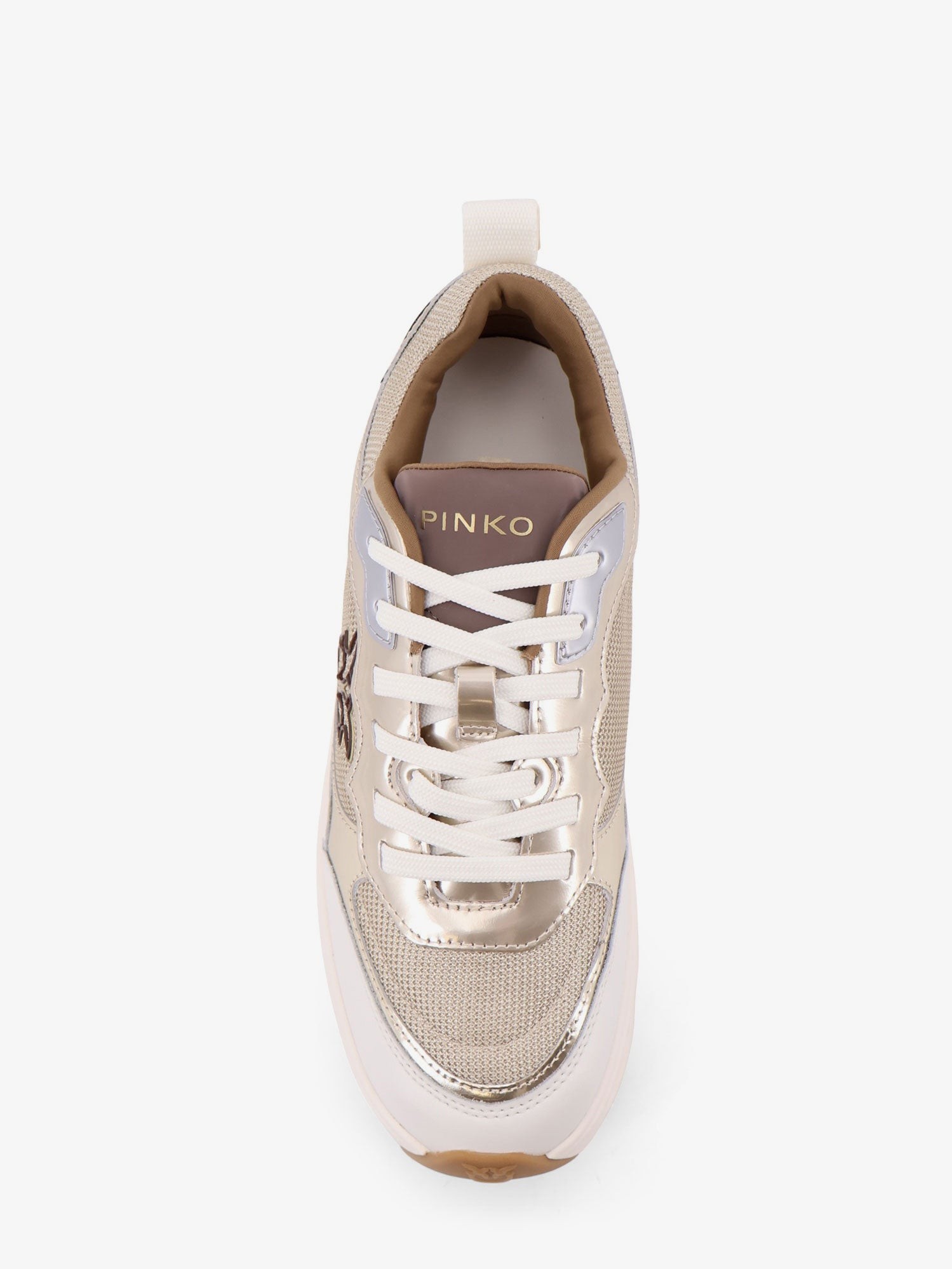 Pink leather sneakers with nylon inserts - Image 5