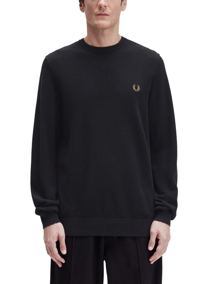 PIQUE SWEATER WITH LOGO