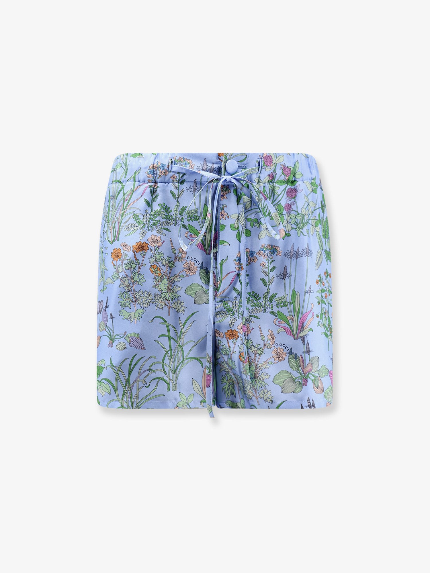 Printed silk shorts