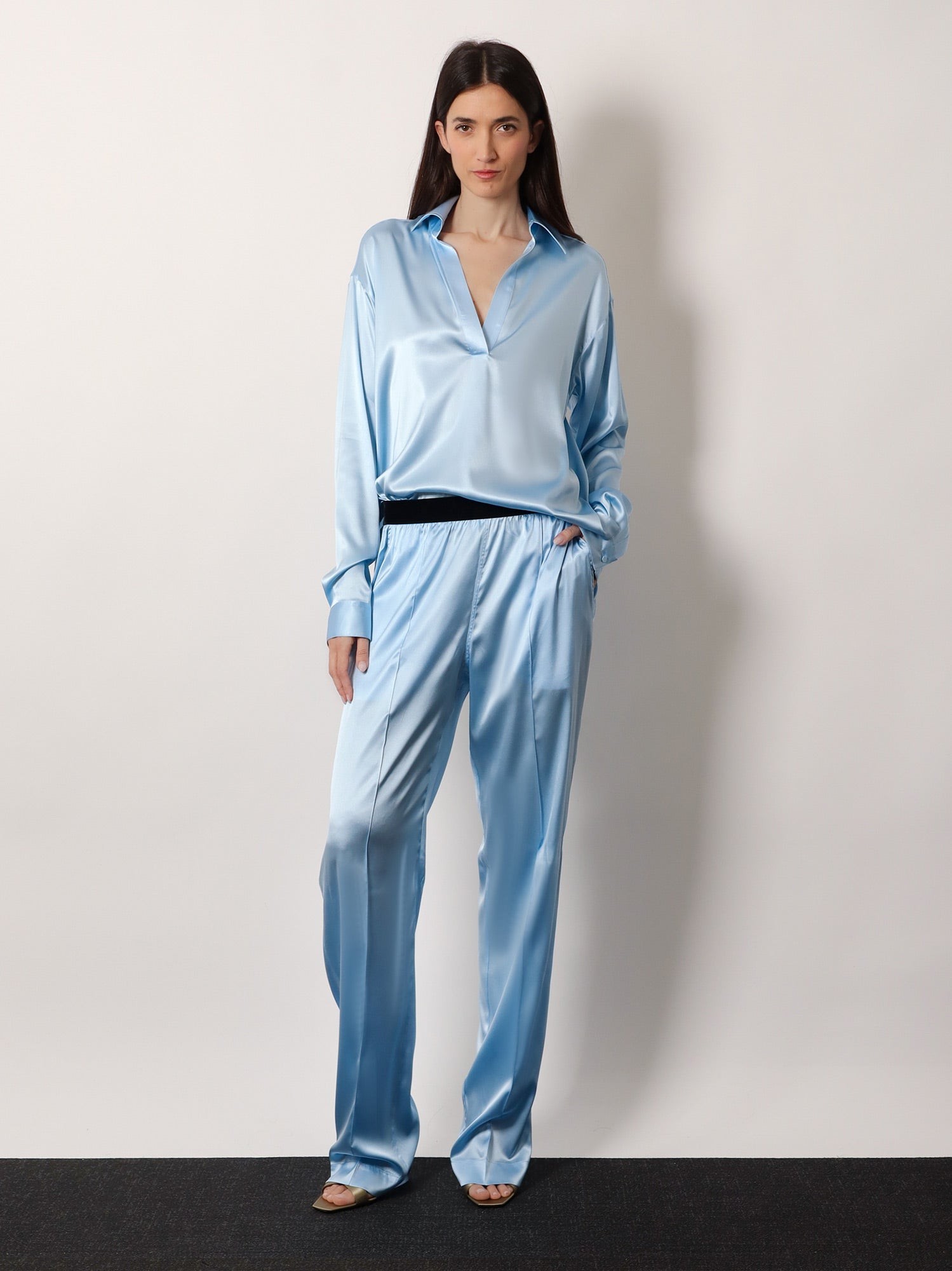 Pyjamas stretch satin trousers - Image 2