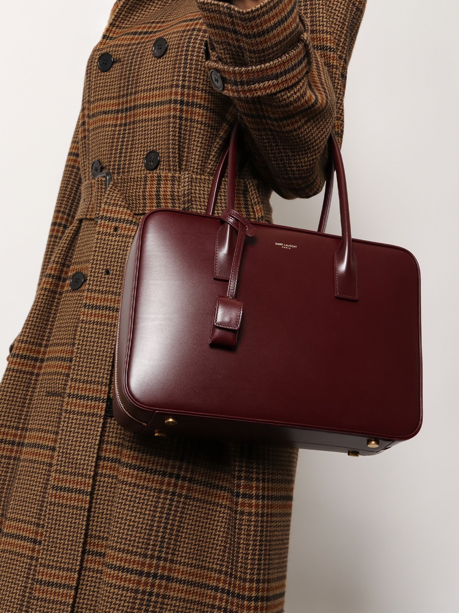 Sac de Jour in Box leather handbag with metal lock detail - Image 2