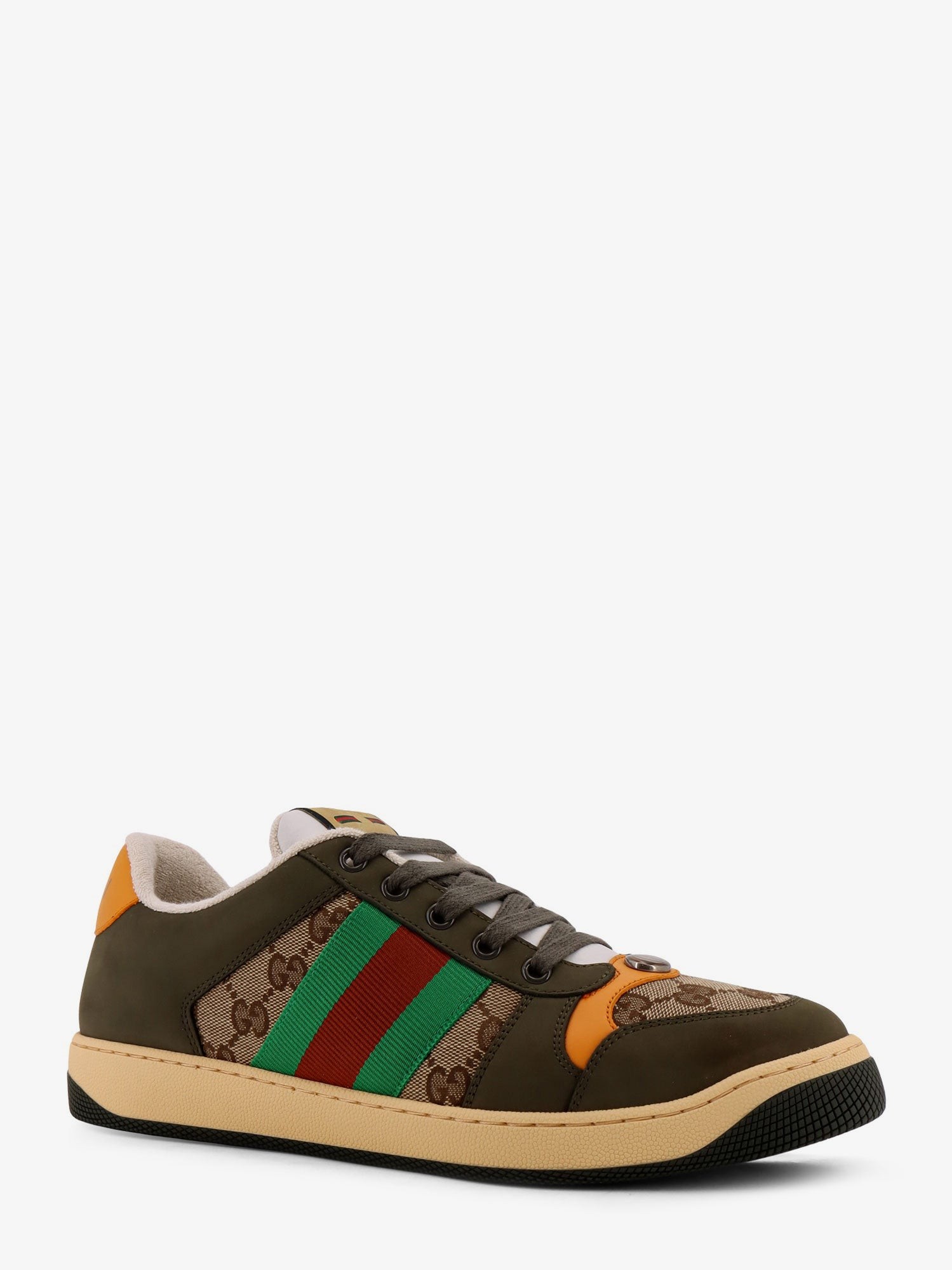 Screener low-top leather and GG Supreme fabric sneakers - Image 2