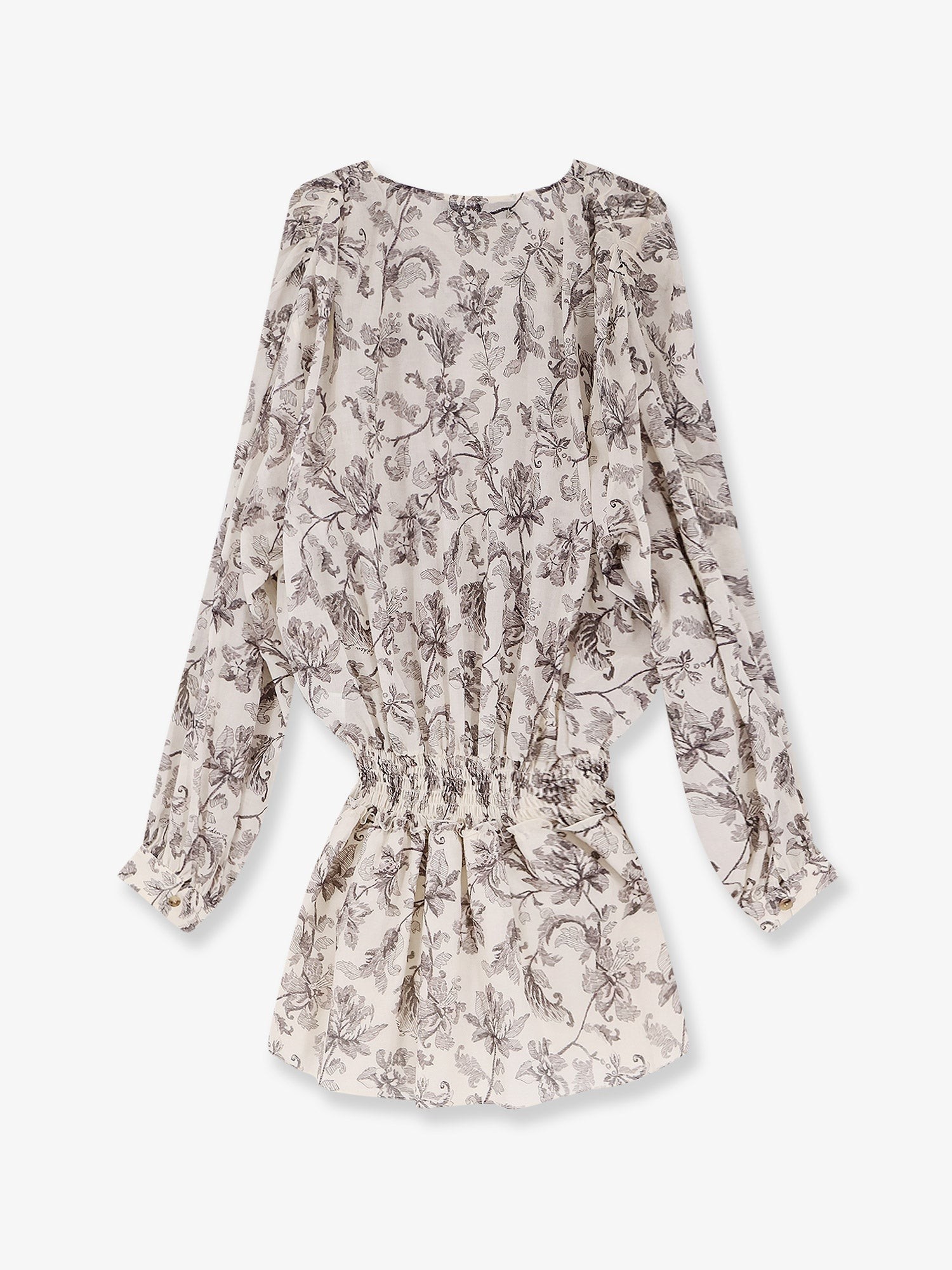 Short cotton dress with floral pattern - Image 4
