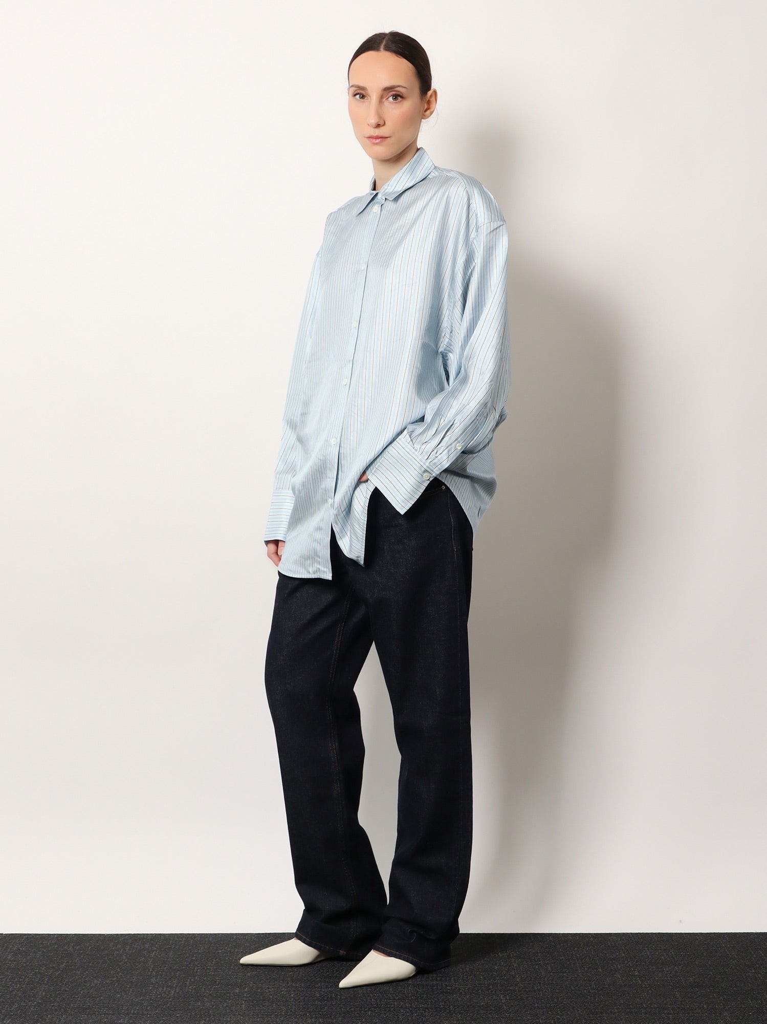 Silk shirt with striped pattern - Image 2
