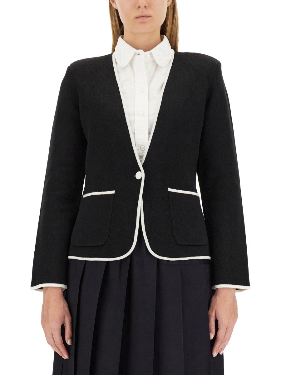SINGLE-BREASTED COLLARLESS JACKET