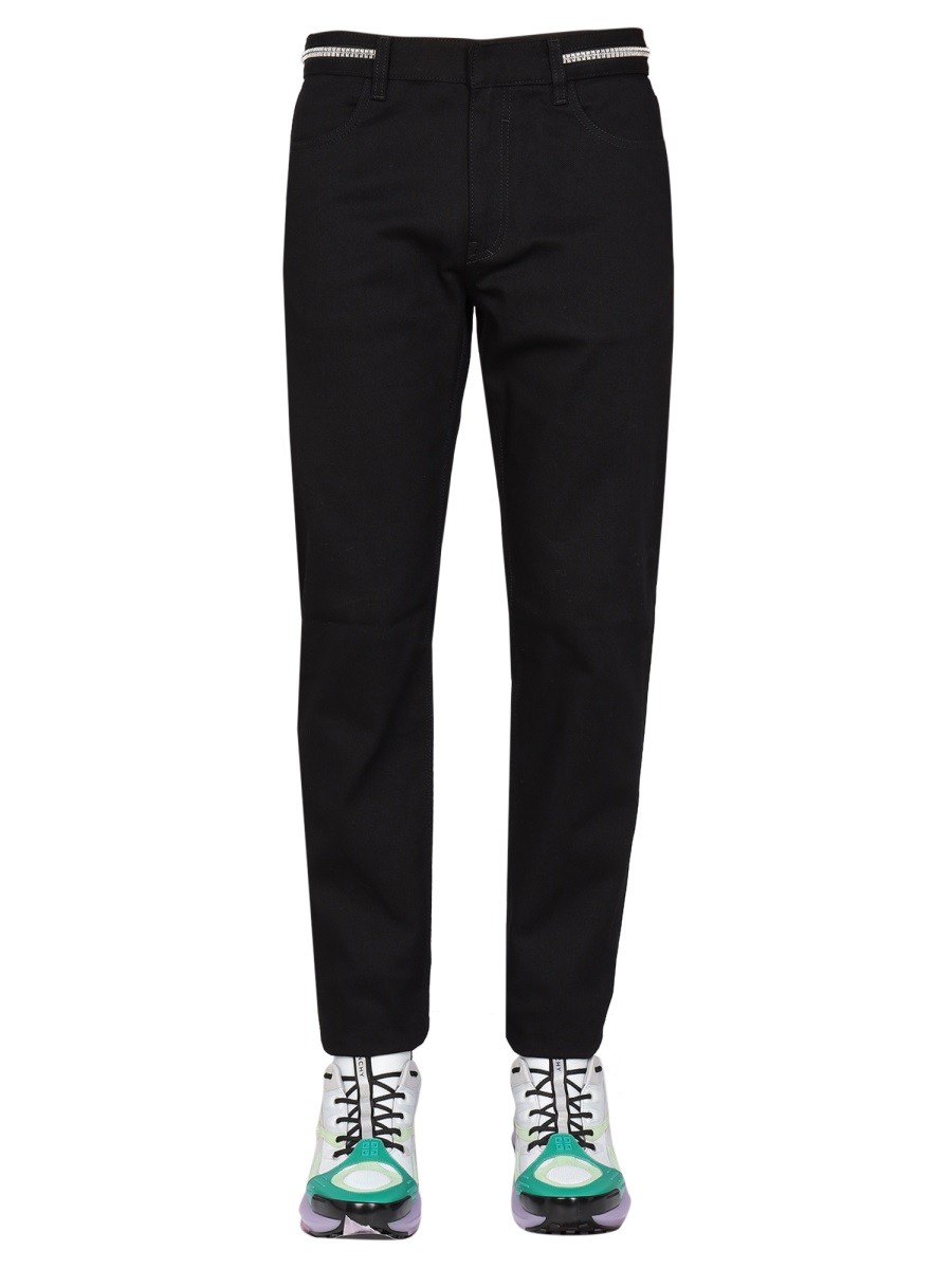 SLIM FIT JEANS WITH METALLIC DETAILS