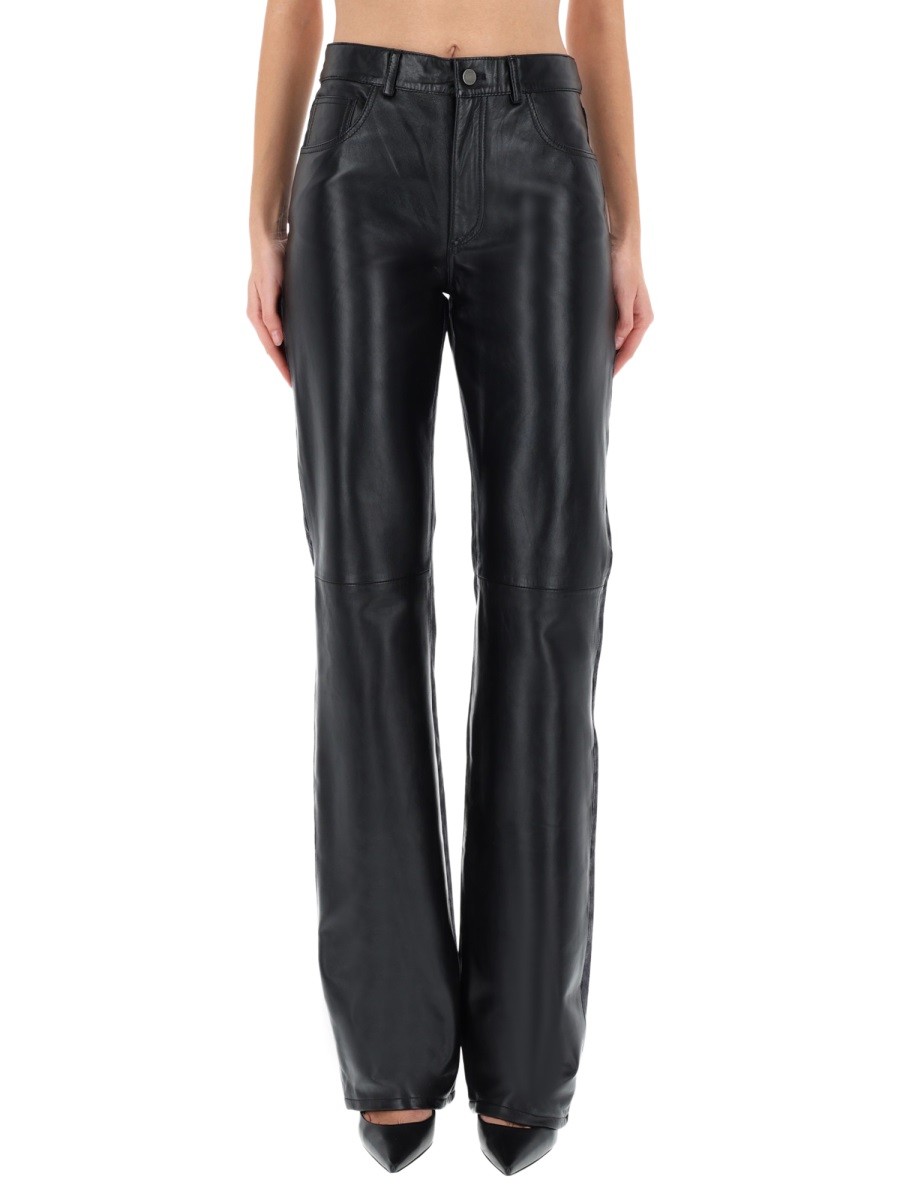 "STAR BLACK DENIM & LEATHER" PANTS