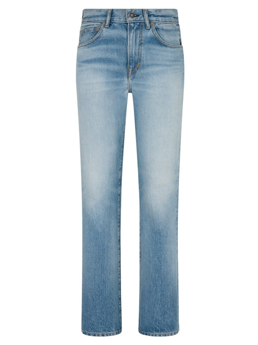 "STONE" WASHED DENIM JEANS