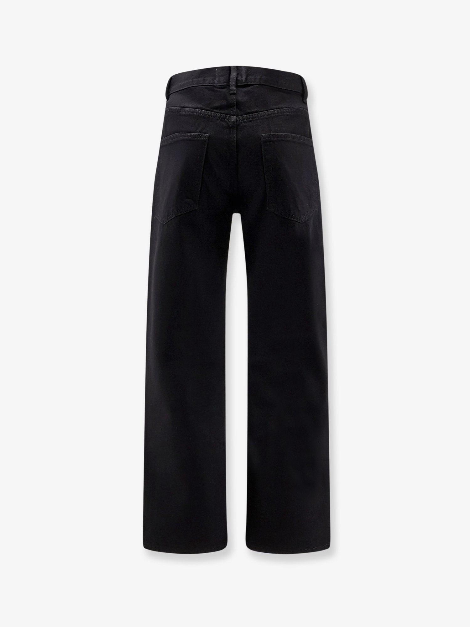 Straight fit black denim trousers - Image 2