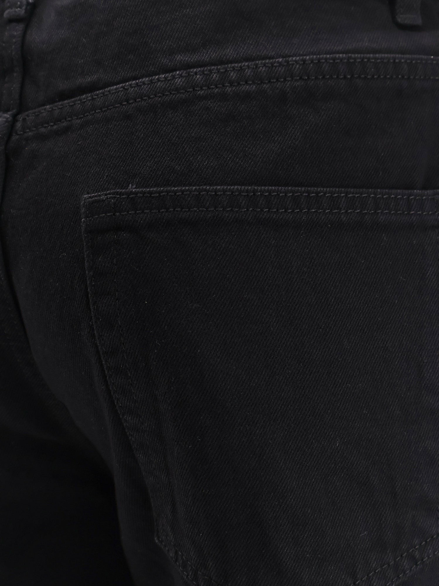 Straight fit black denim trousers - Image 3