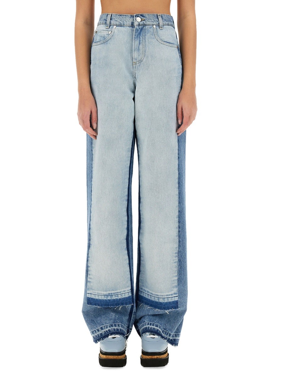 STRAIGHT-LEG JEANS WITH CONTRASTING PANELS