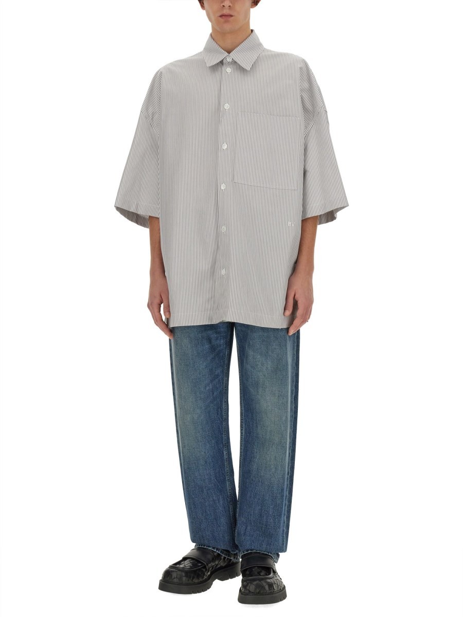 STRIPED OVERSHIRT WITH "BV" EMBROIDERY - Image 2