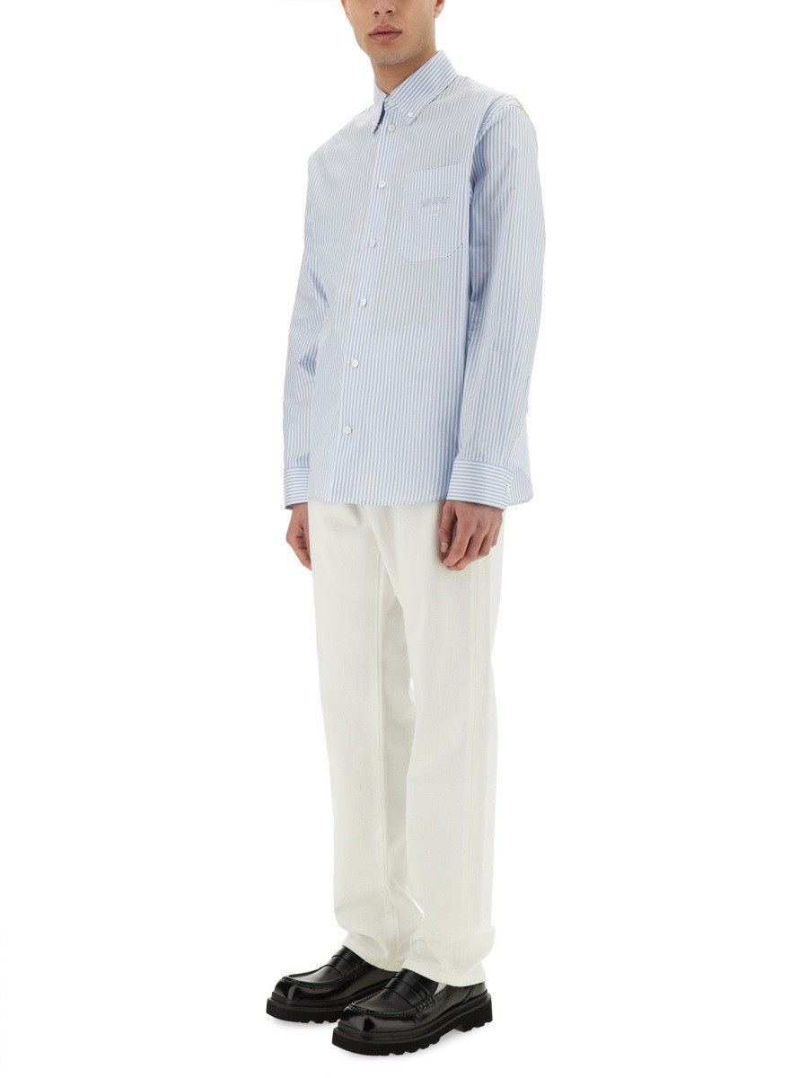 STRIPED SHIRT WITH SILK PRINTED INSERT - Image 2