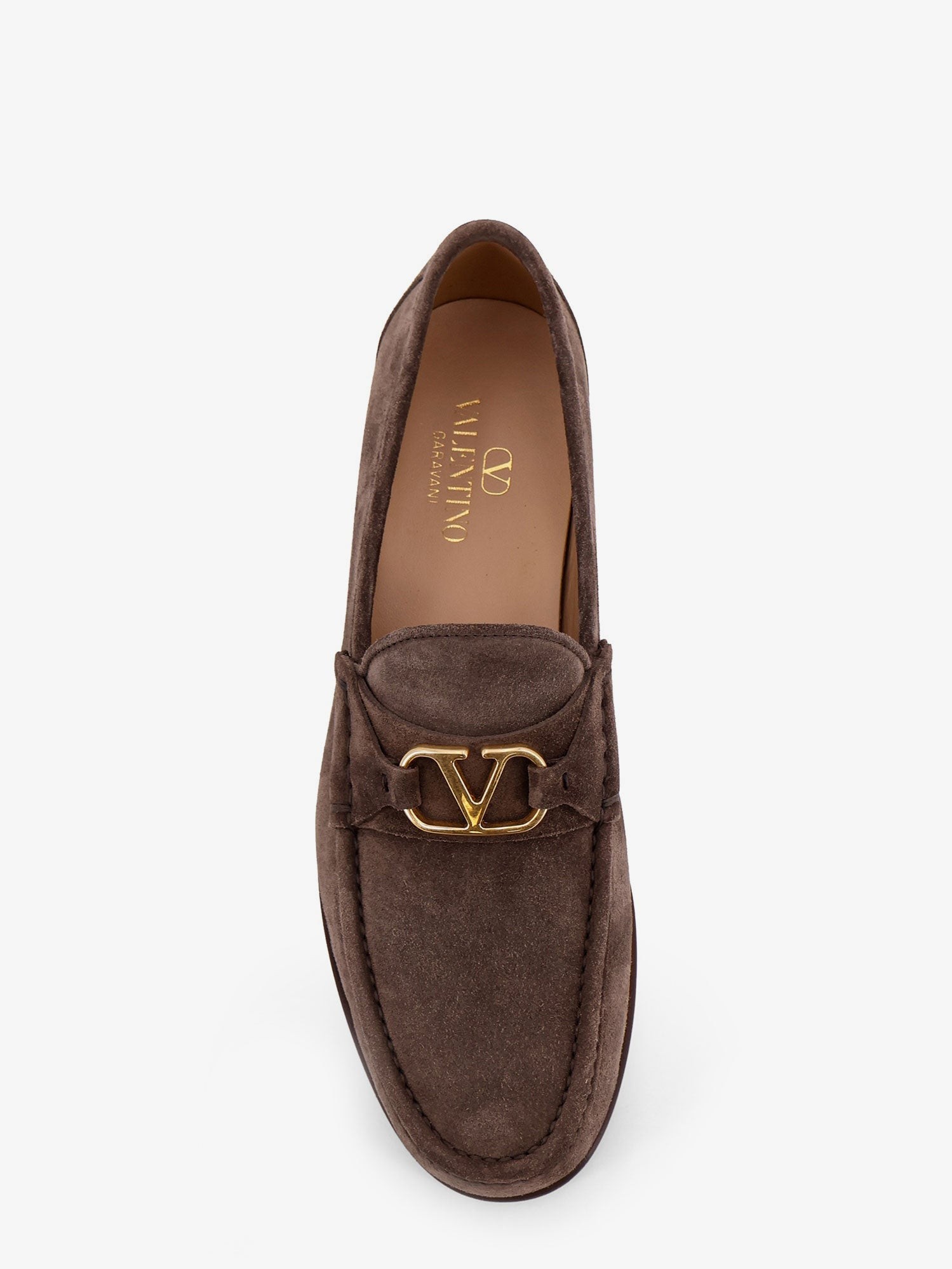 Suede loafers with metal VLogo Signature - Image 5