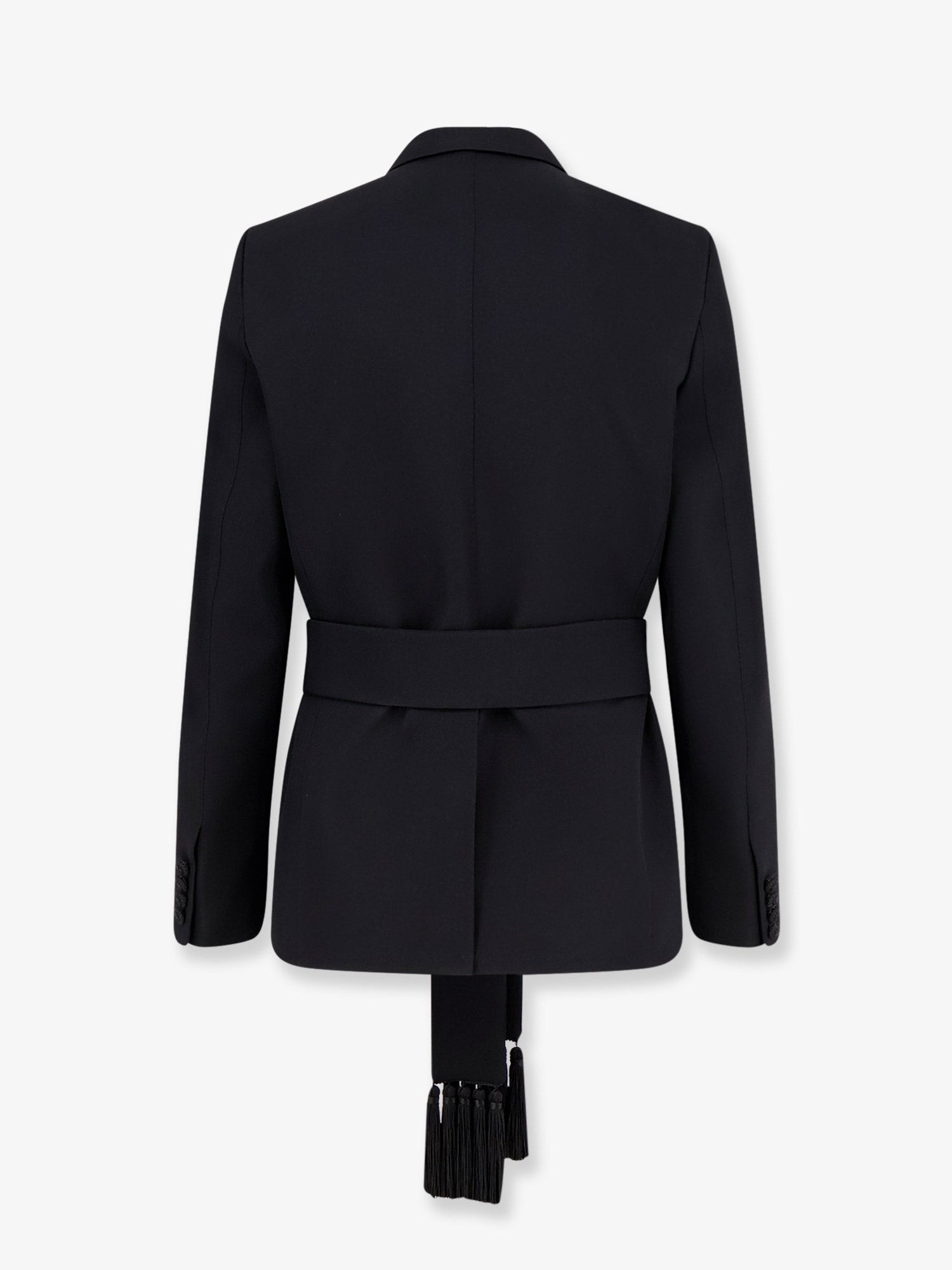 Virgin wool blazer with belt - Image 4