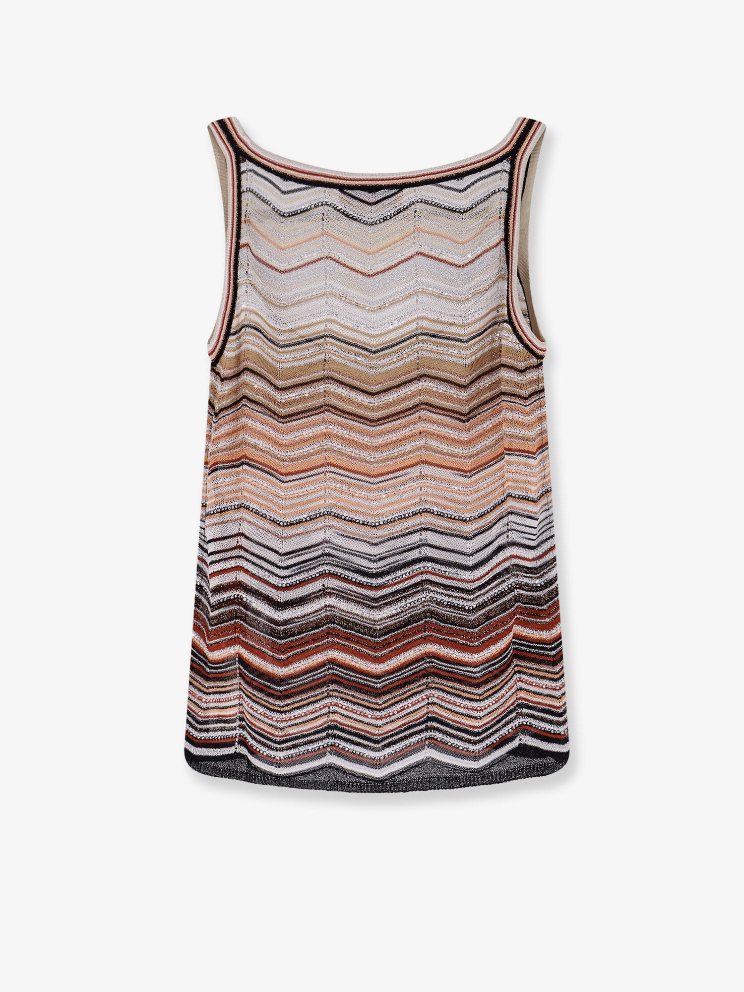 Viscose tank top with laminated chevron pattern - Image 2