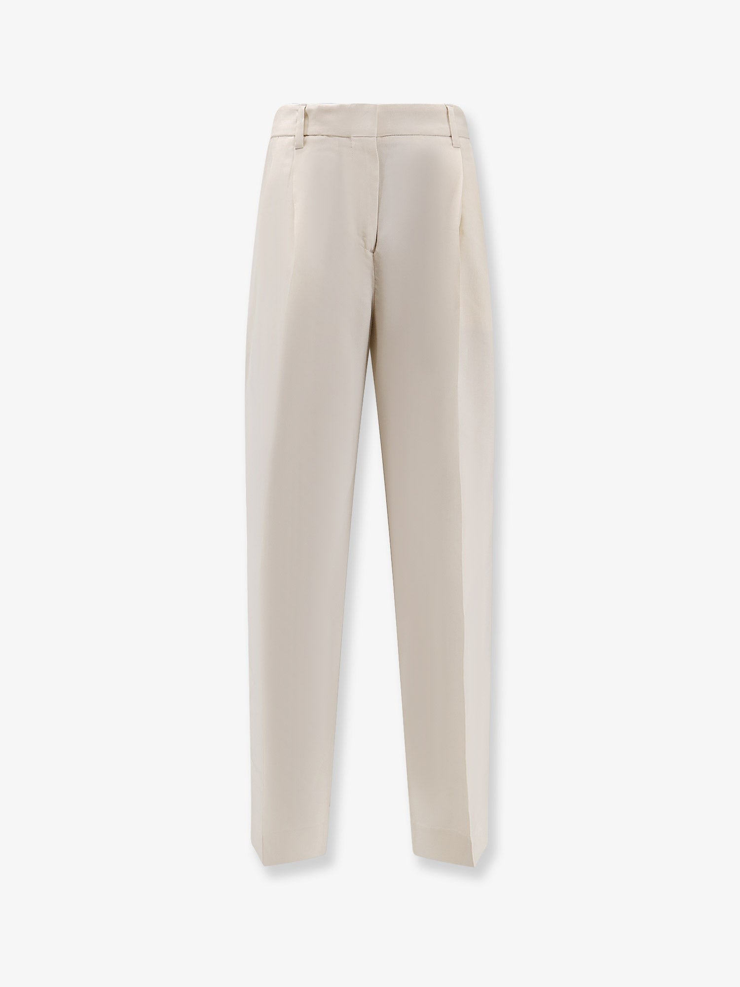 Double-pleat fluid viscose trousers