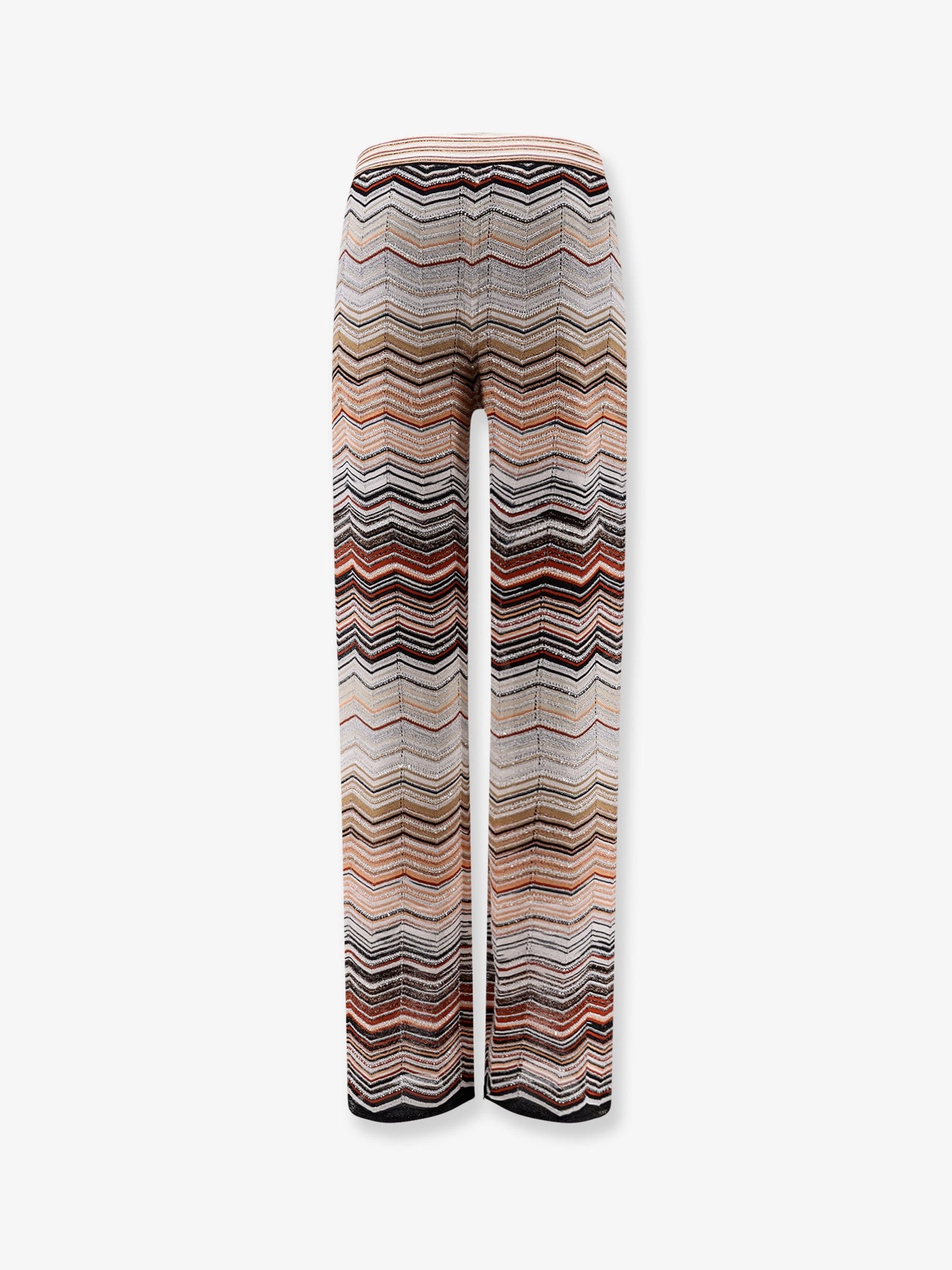 Viscose trousers with laminated chevron pattern - Image 2