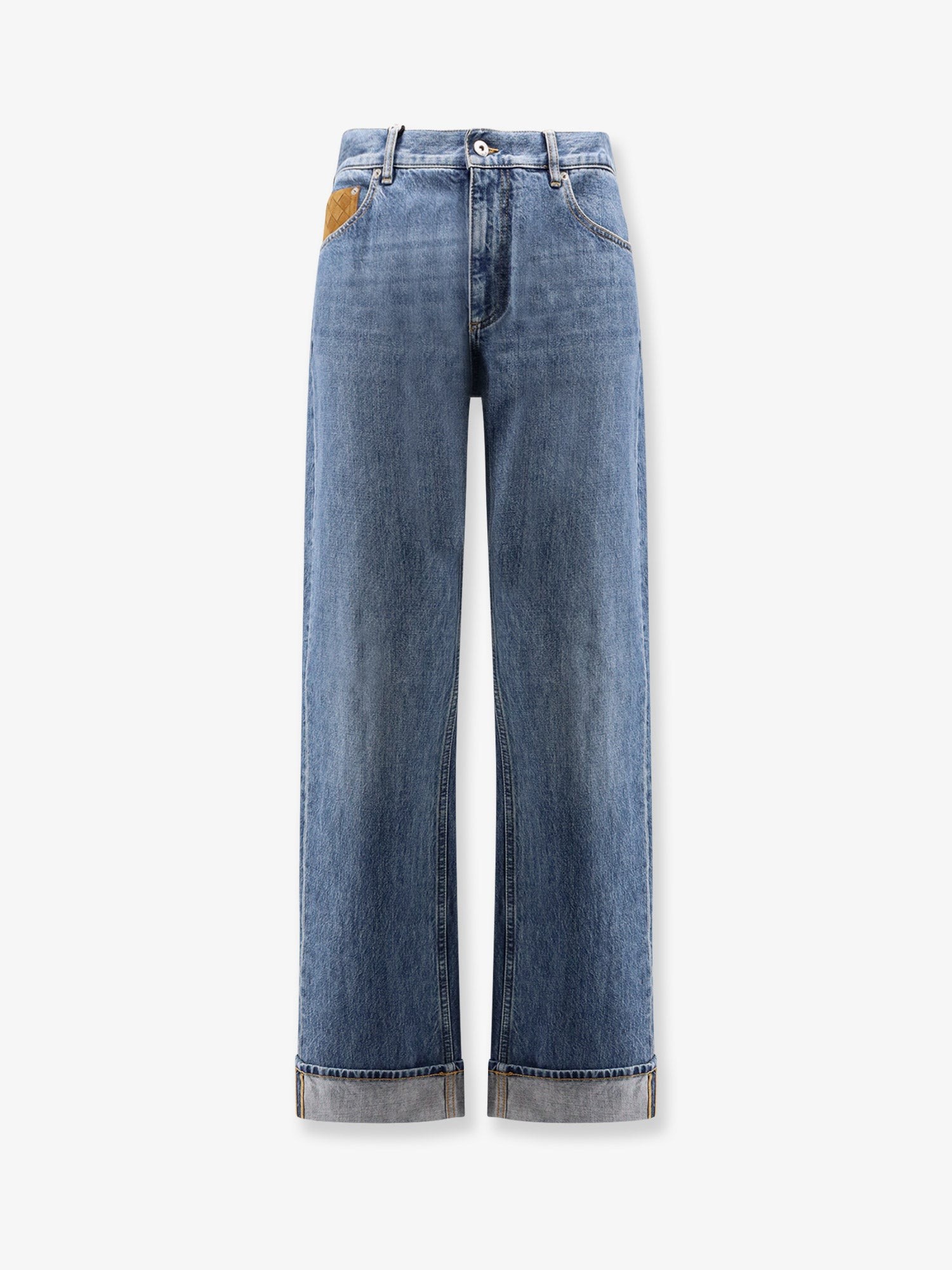 Wide leg jeans with turn up