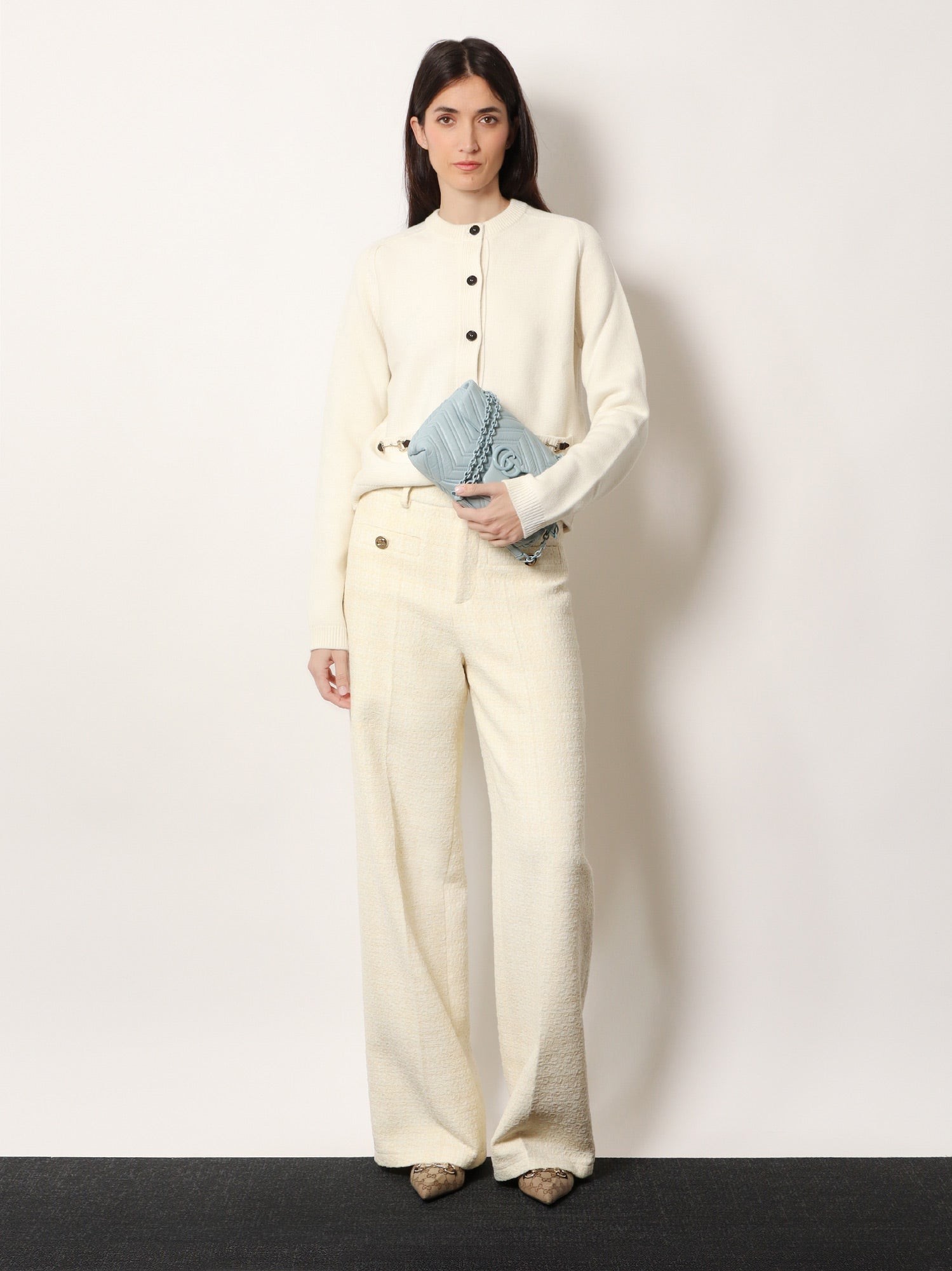 Wool and cashmere cardigan with metal Horsebit - Image 2