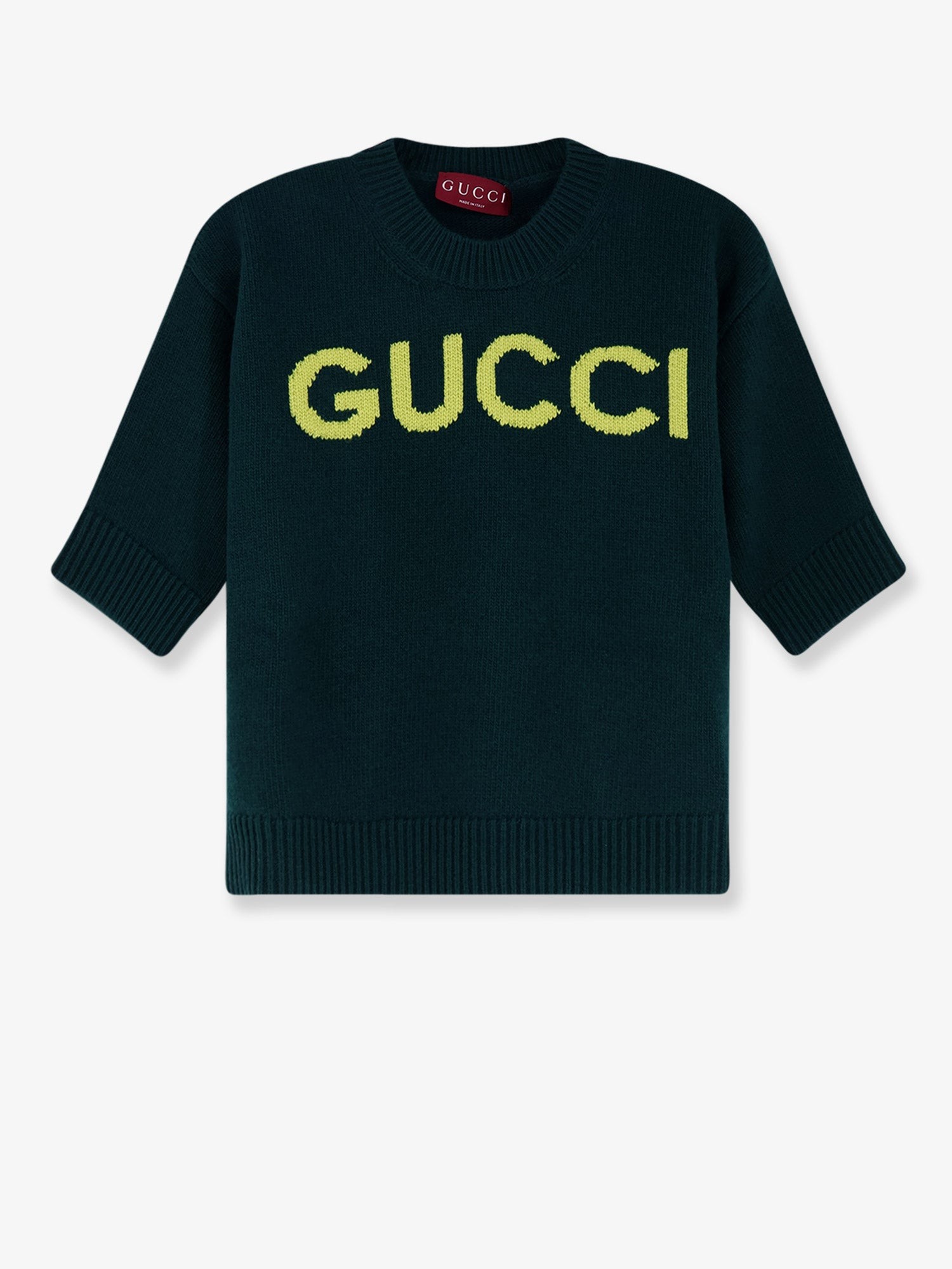 Wool sweater with frontal logo embroidery