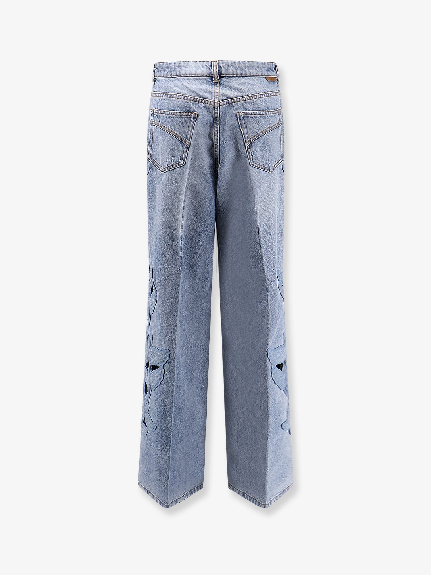 Alchemy Applique Relaxed Flare blue denim jeans - Image 2