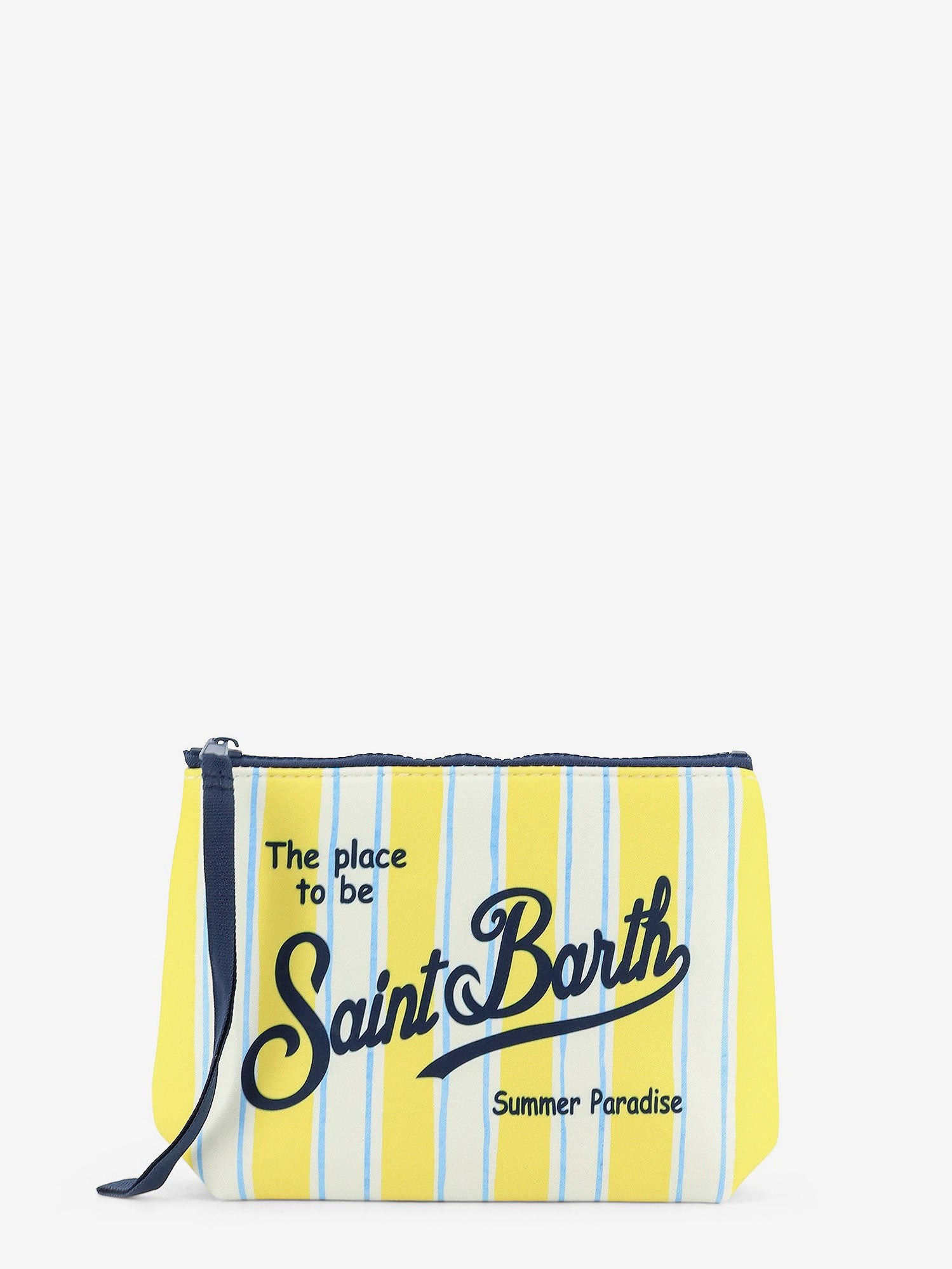 Aline scuba clutch with striped pattern