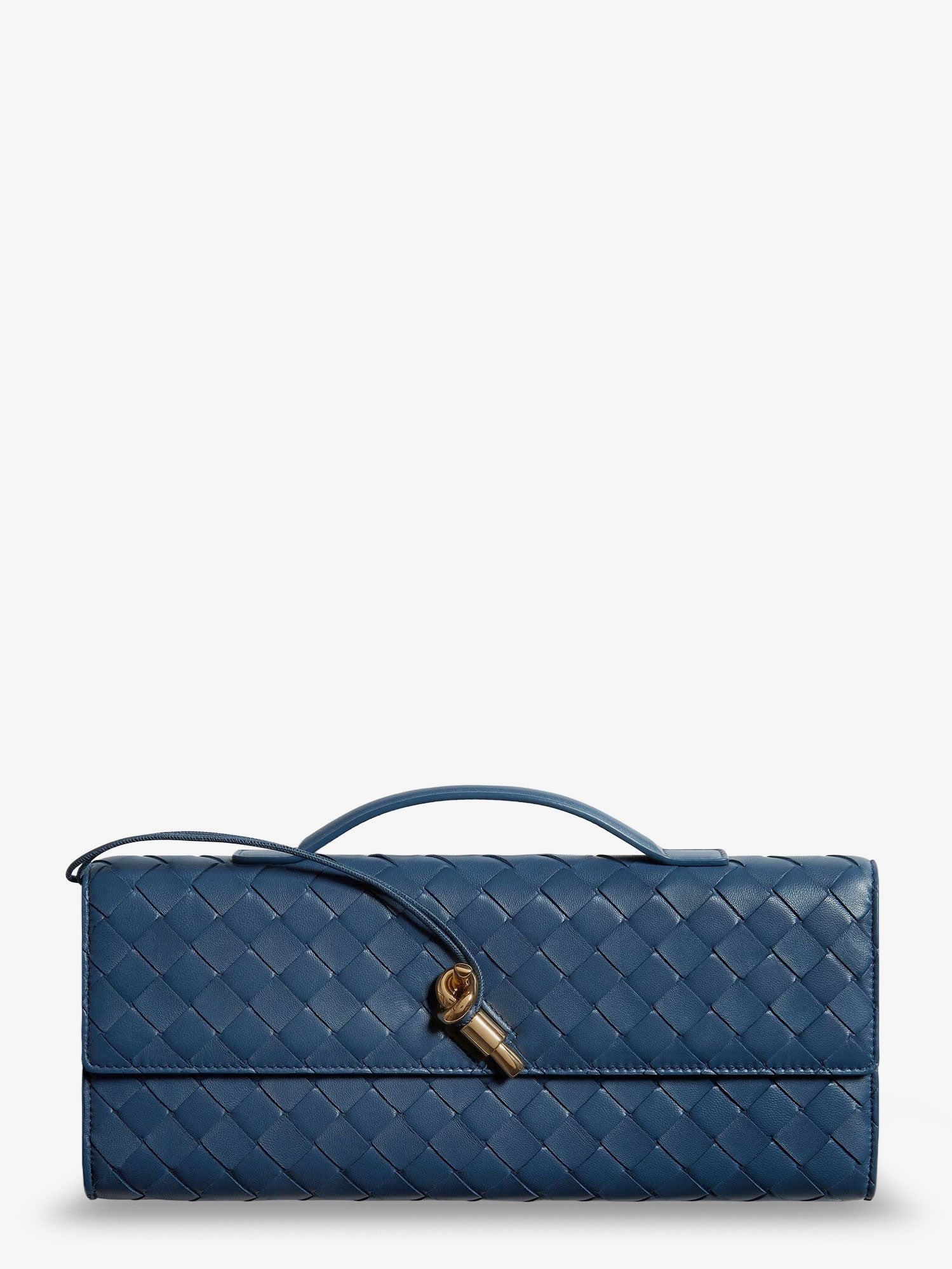 Andiamo Leather Clutch with Intrecciato Pattern