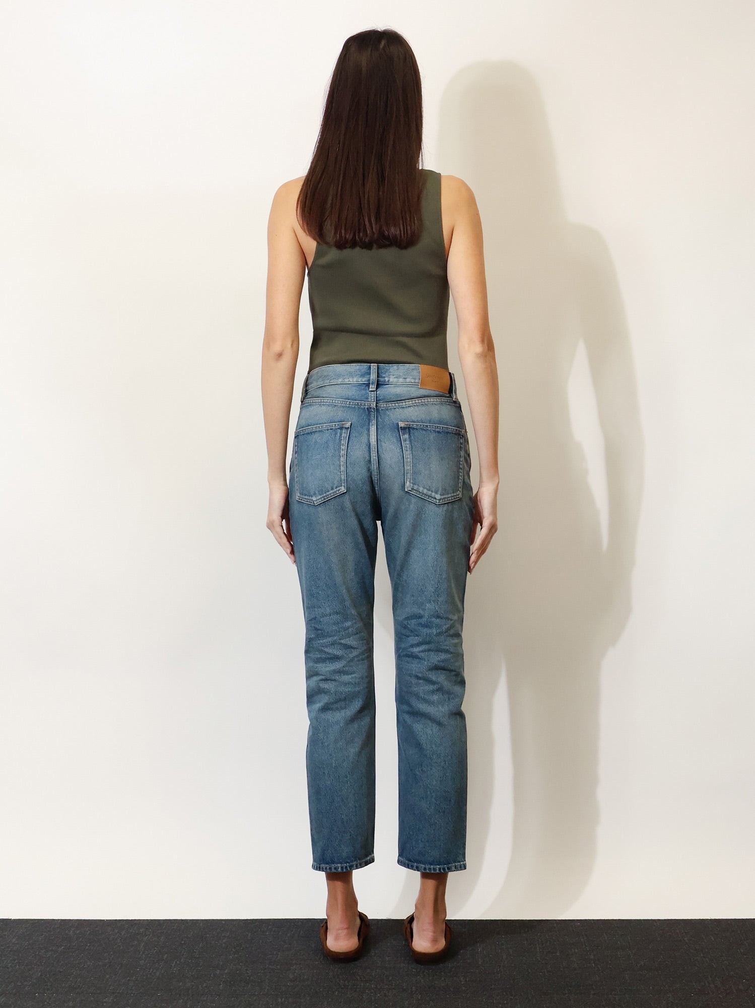 Ankle midi blue denim jeans - Image 3