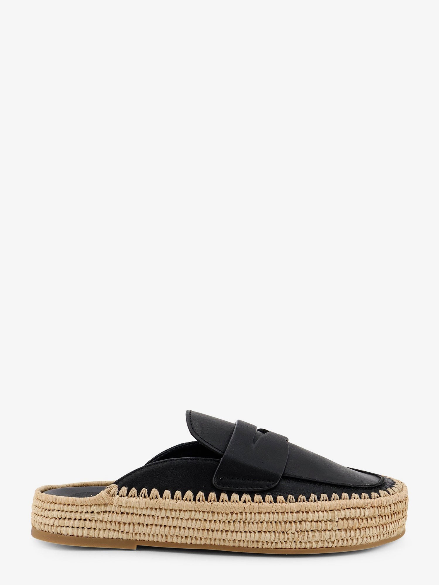 Belinda leather and raffia sandals