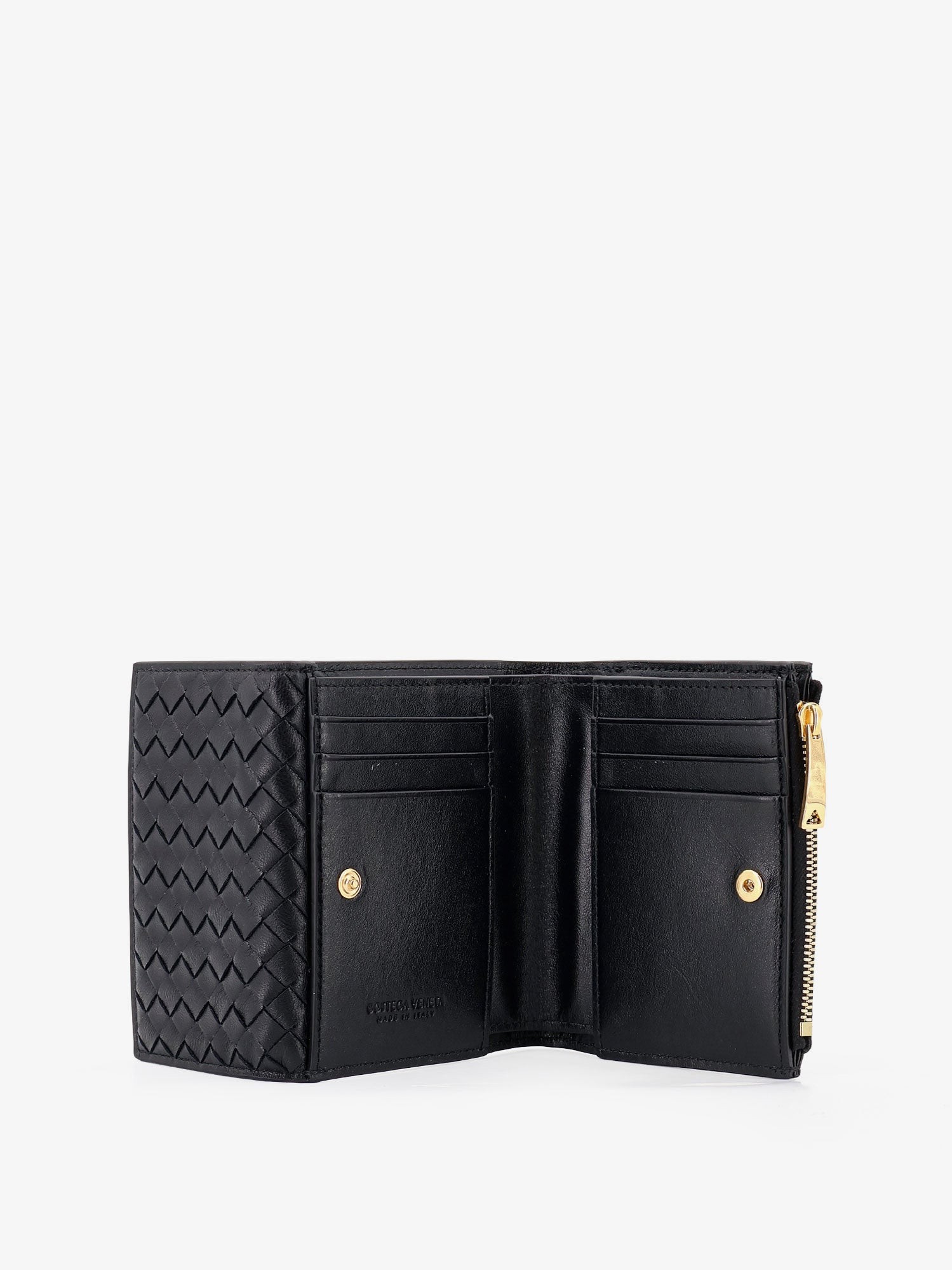 Bi-fold Intrecciato wallet with zip - Image 3