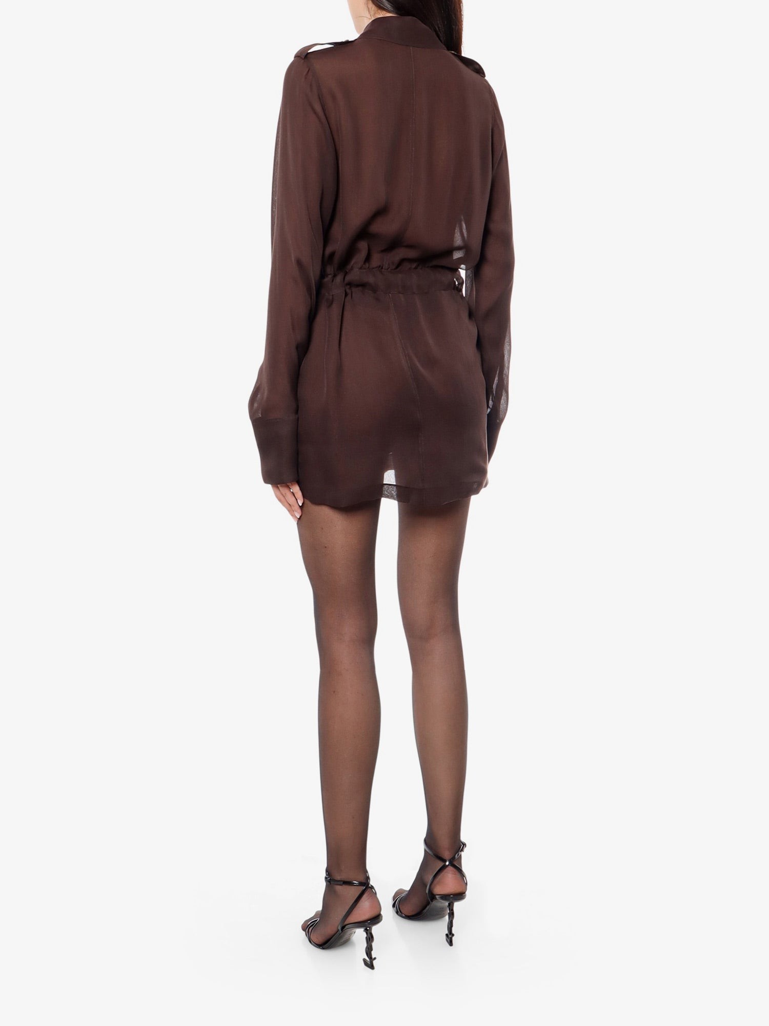 Biologic silk dress with belt at waist - Image 4