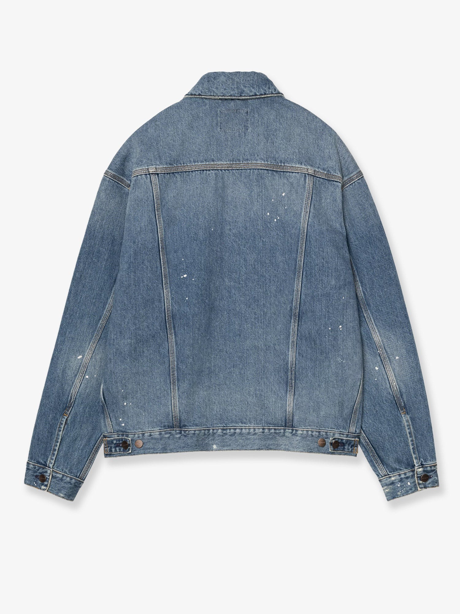 Blue denim jacket with distressed effect - Image 2