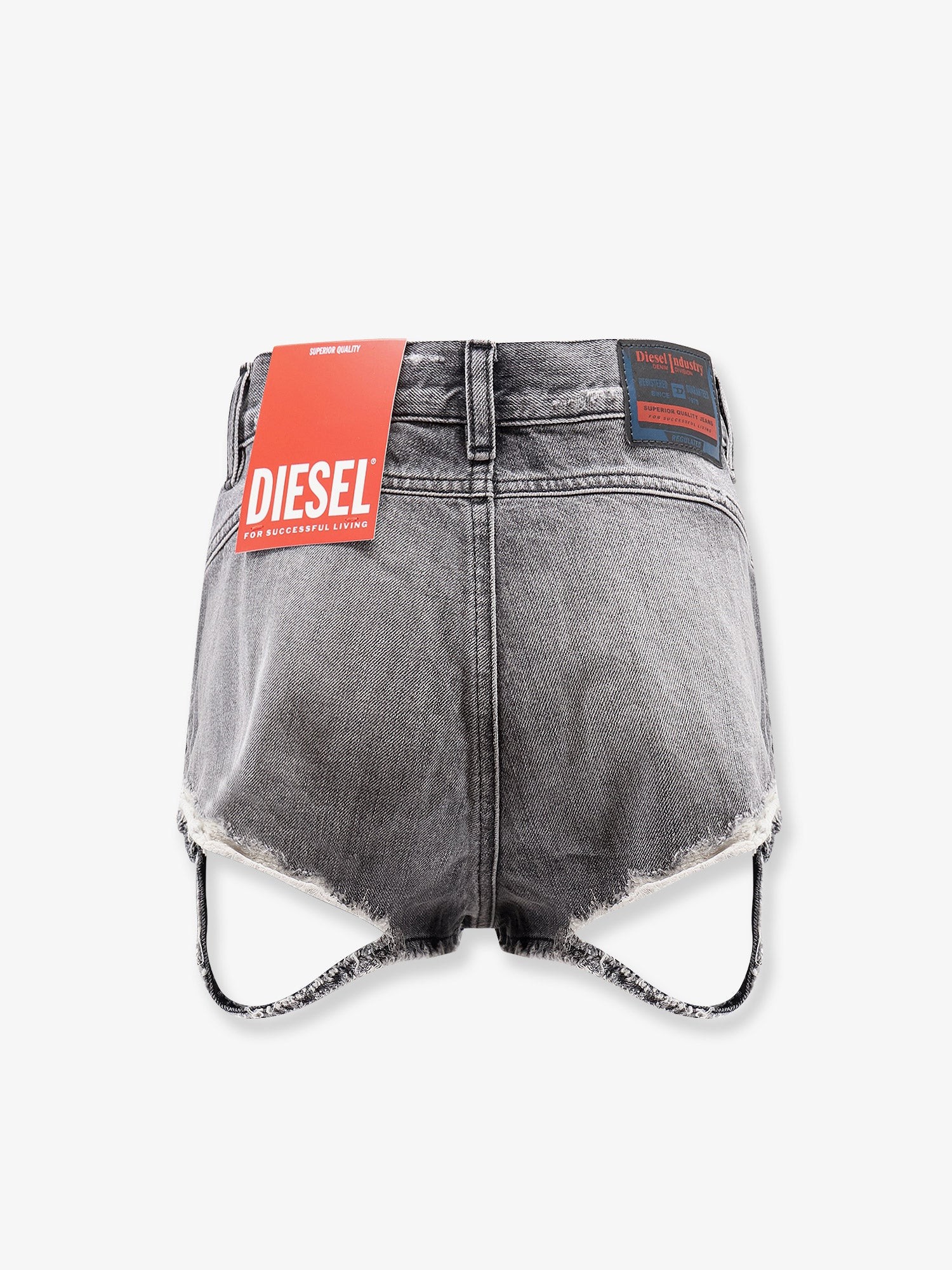 Blue denim shorts with a destroyed effect - Image 2