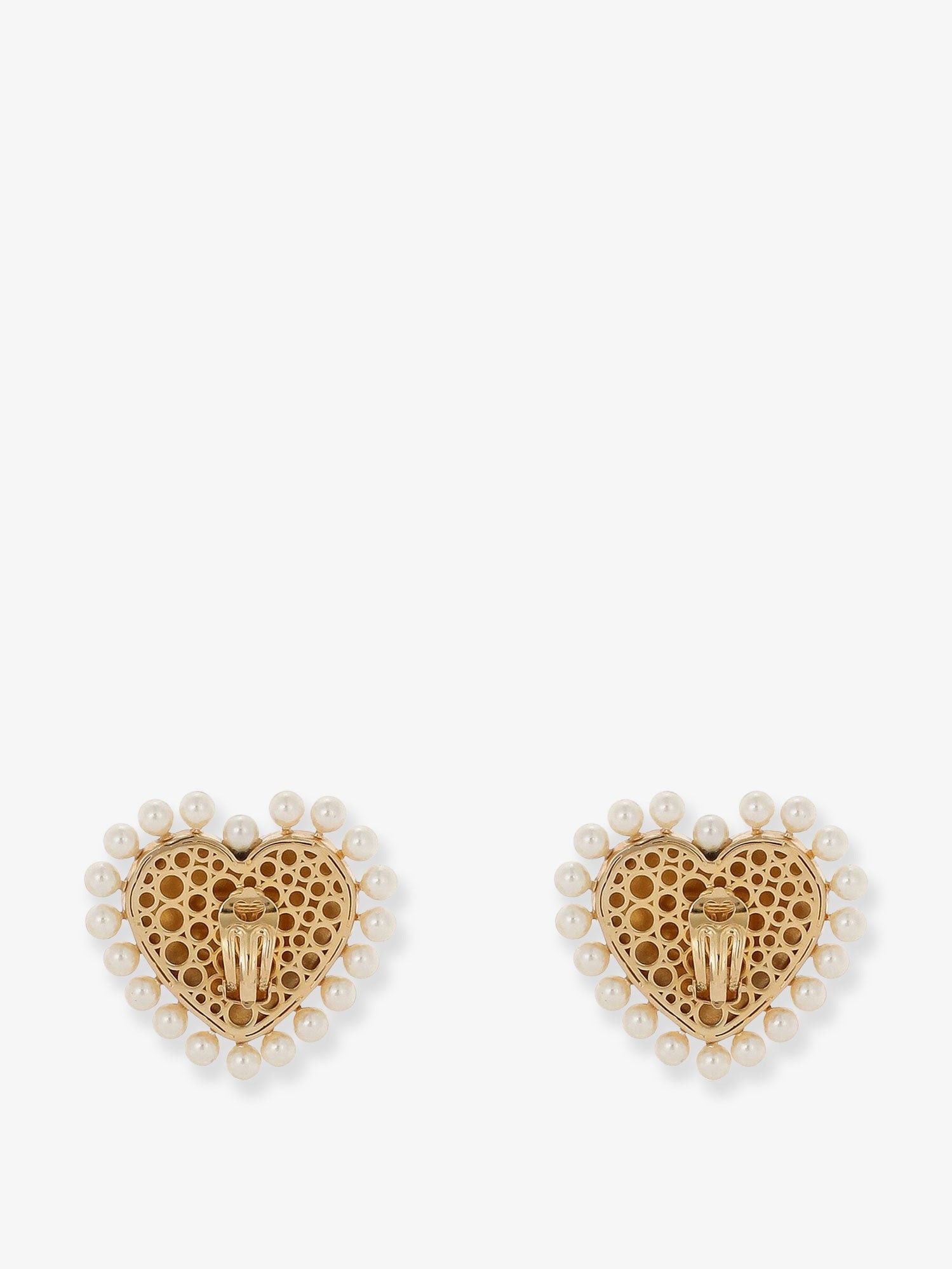 Brass earrings with bead detail - Image 2