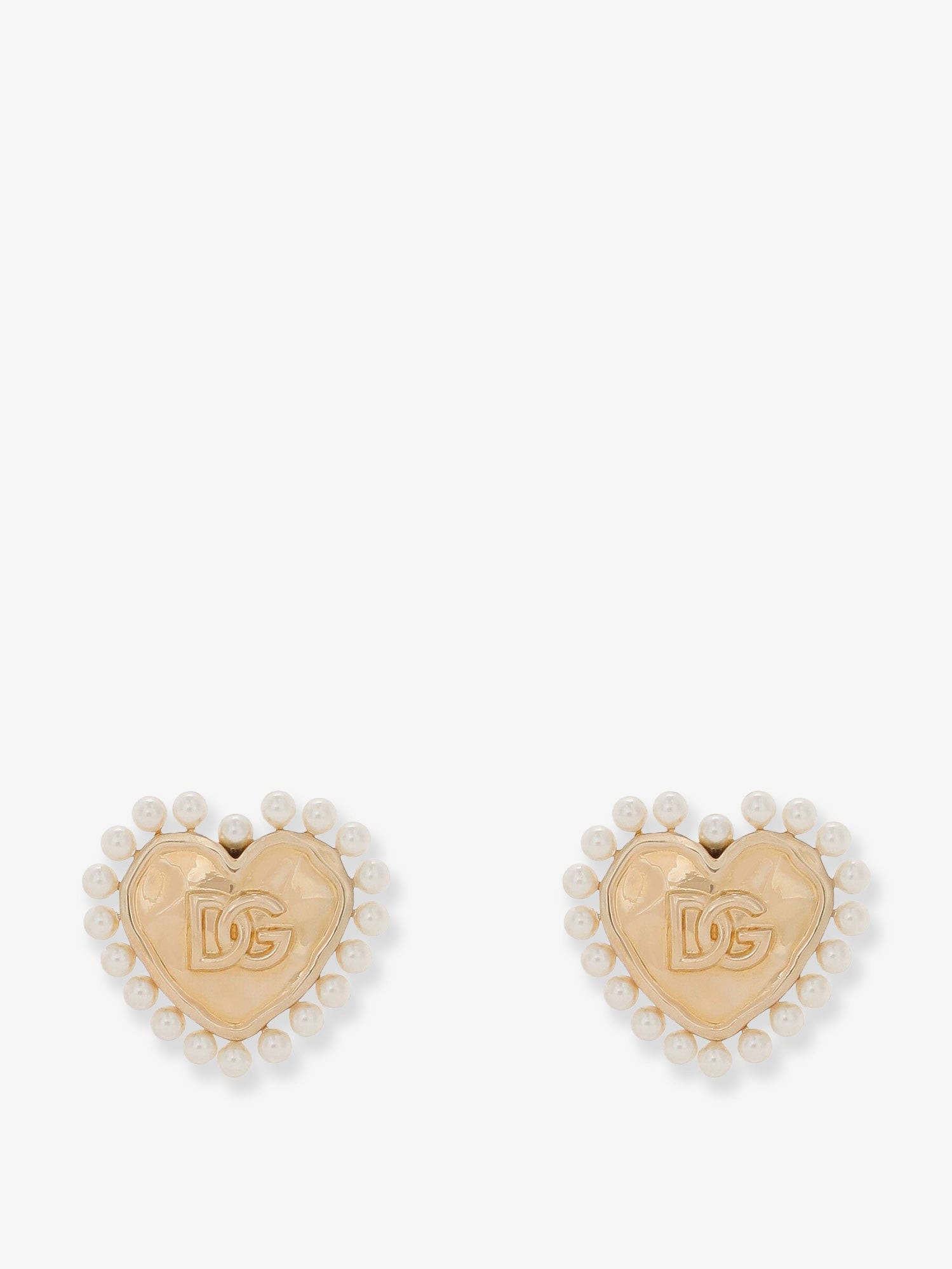 Brass earrings with bead detail
