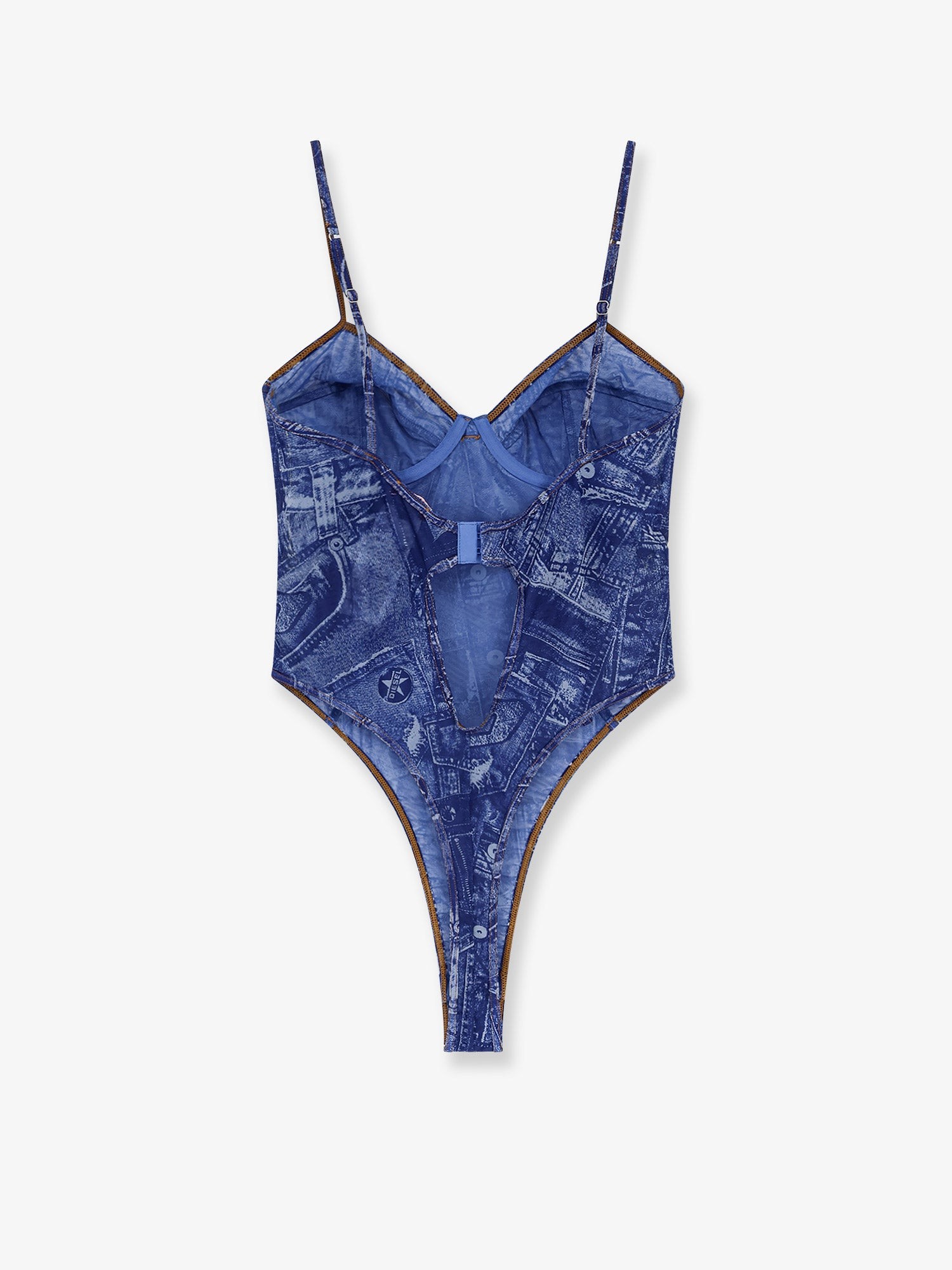 Bridget nylon bodysuit with denim print - Image 2
