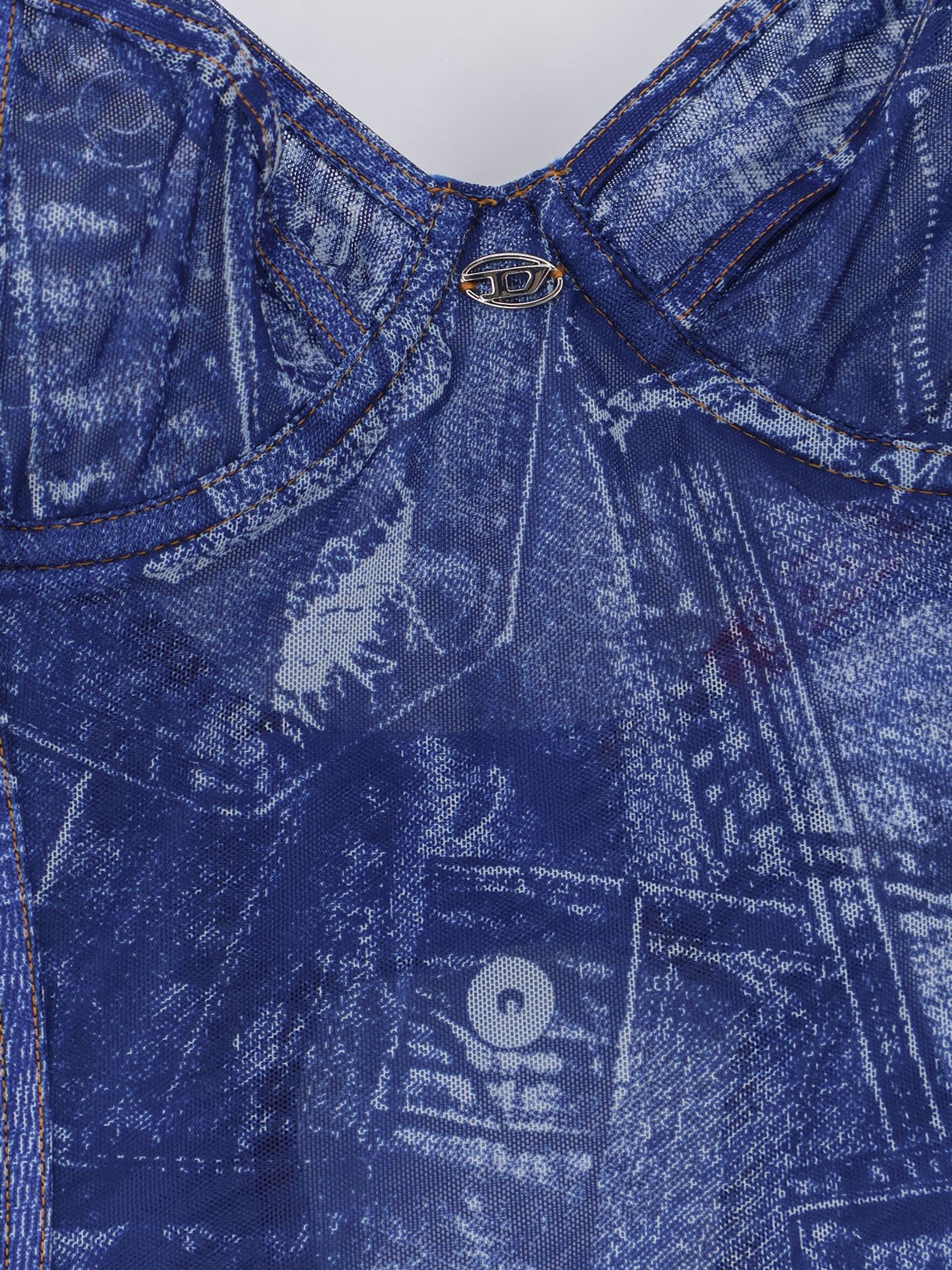 Bridget nylon bodysuit with denim print - Image 3