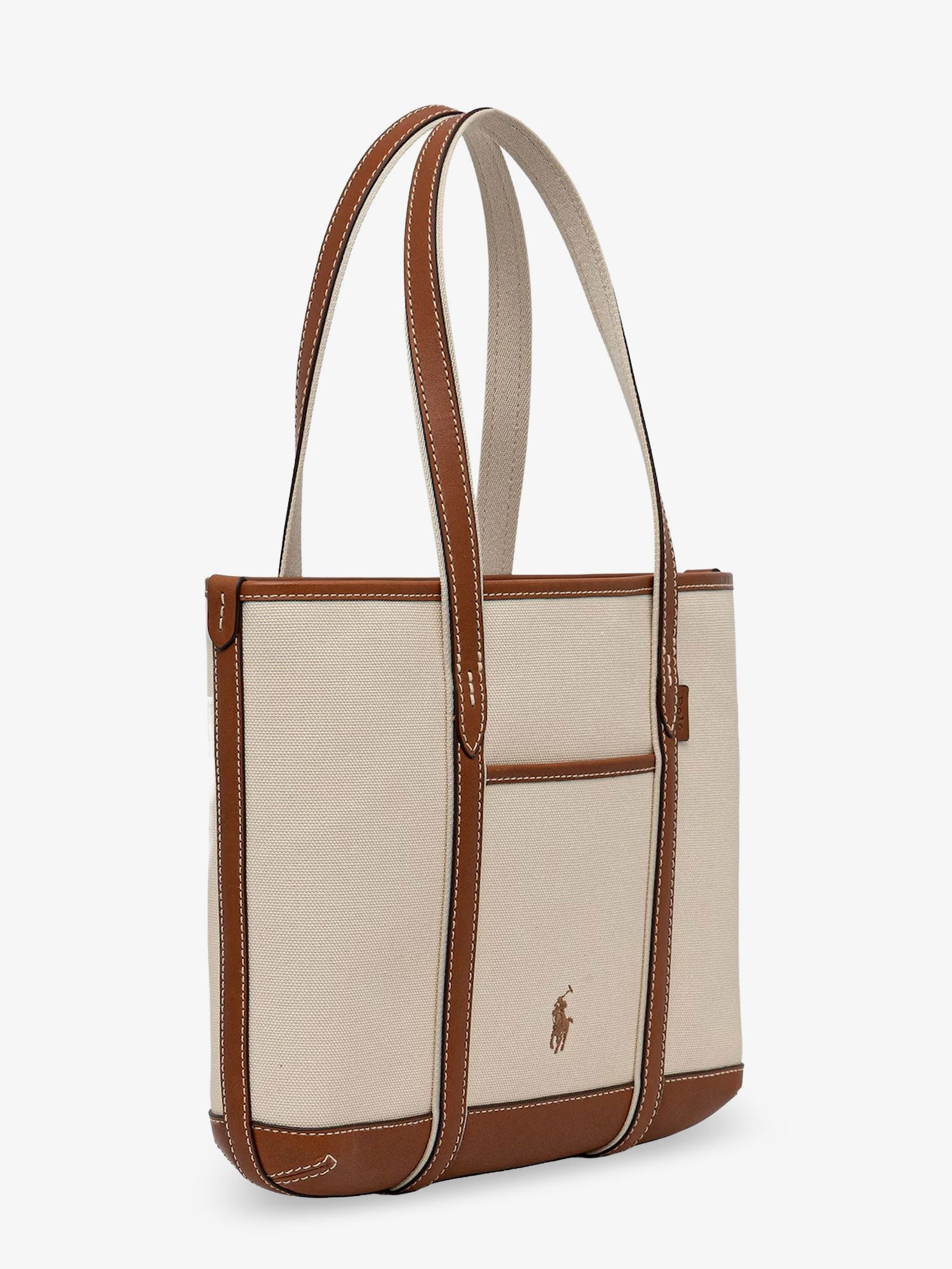 Canvas shoulder bag with embroidered logo on the front - Image 3